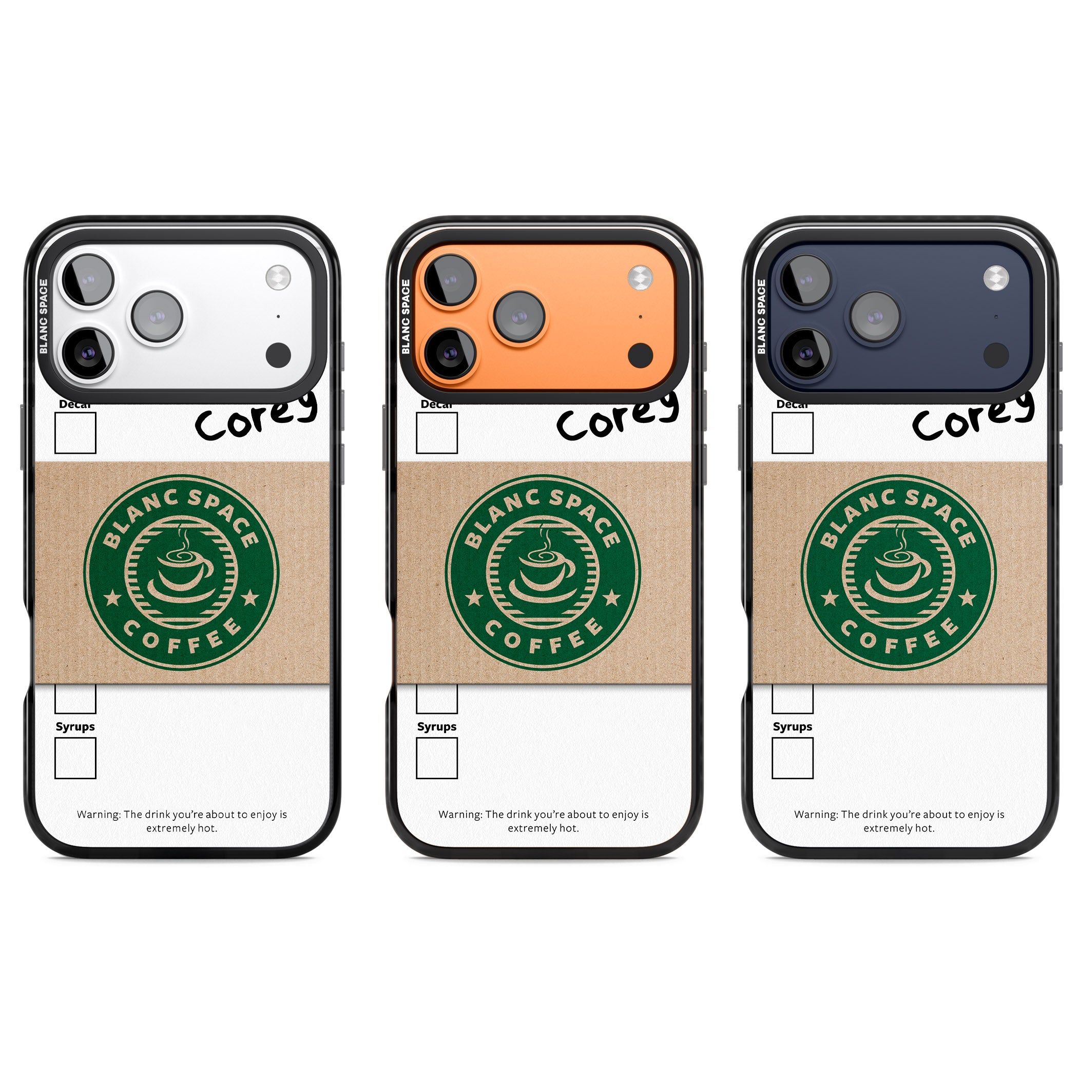 Personalised Coffee Cup iPhone 17 Pro Impact Pro Black Phone Case APT Impact Protection