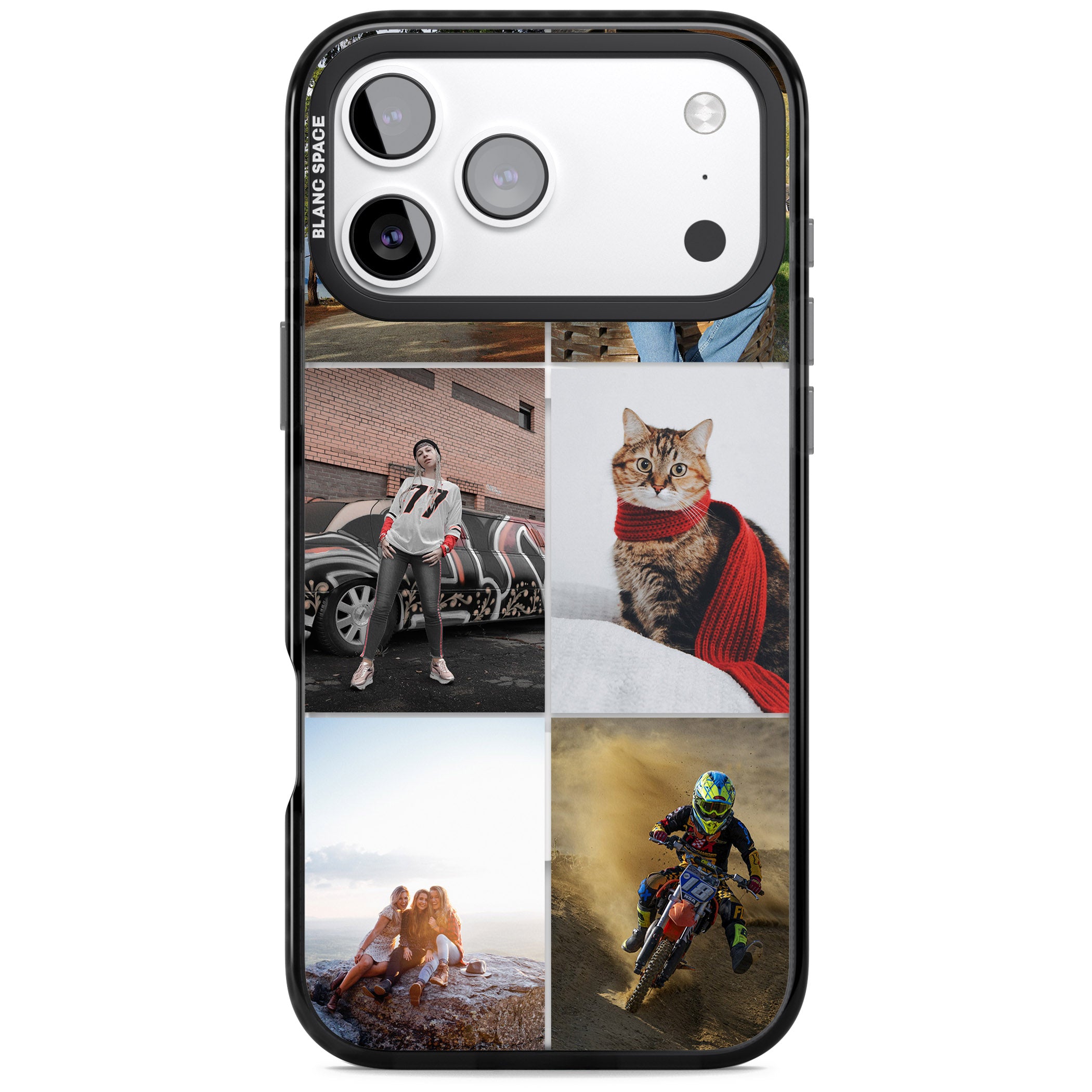 Personalised 6 Photo Grid iPhone 17 Pro Impact Pro Black Phone Case