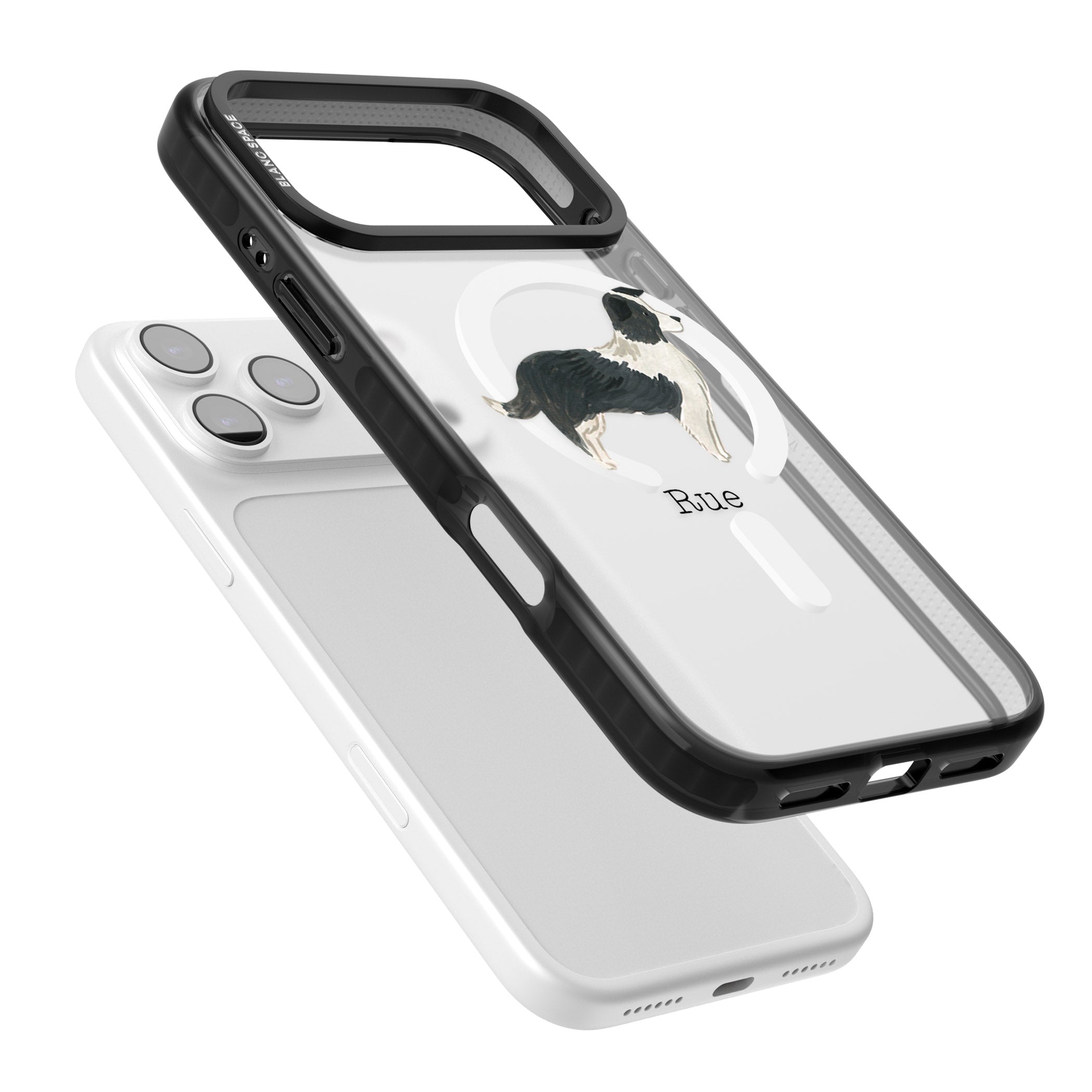 Personalised Border Collie iPhone 17 Pro Impact Pro Black Phone Case Colours