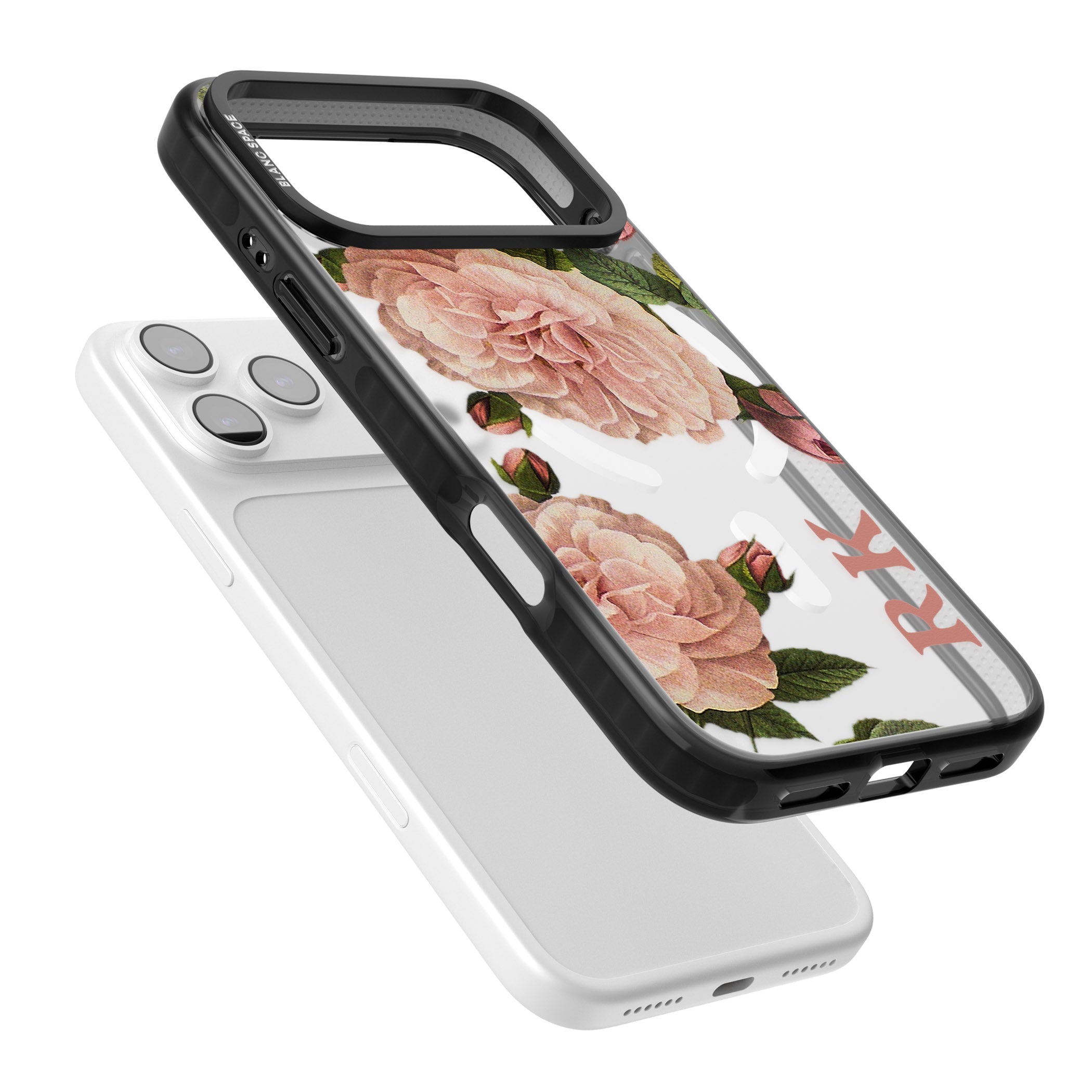 Personalised Vintage Floral iPhone 17 Pro Impact Pro Black Phone Case Colours