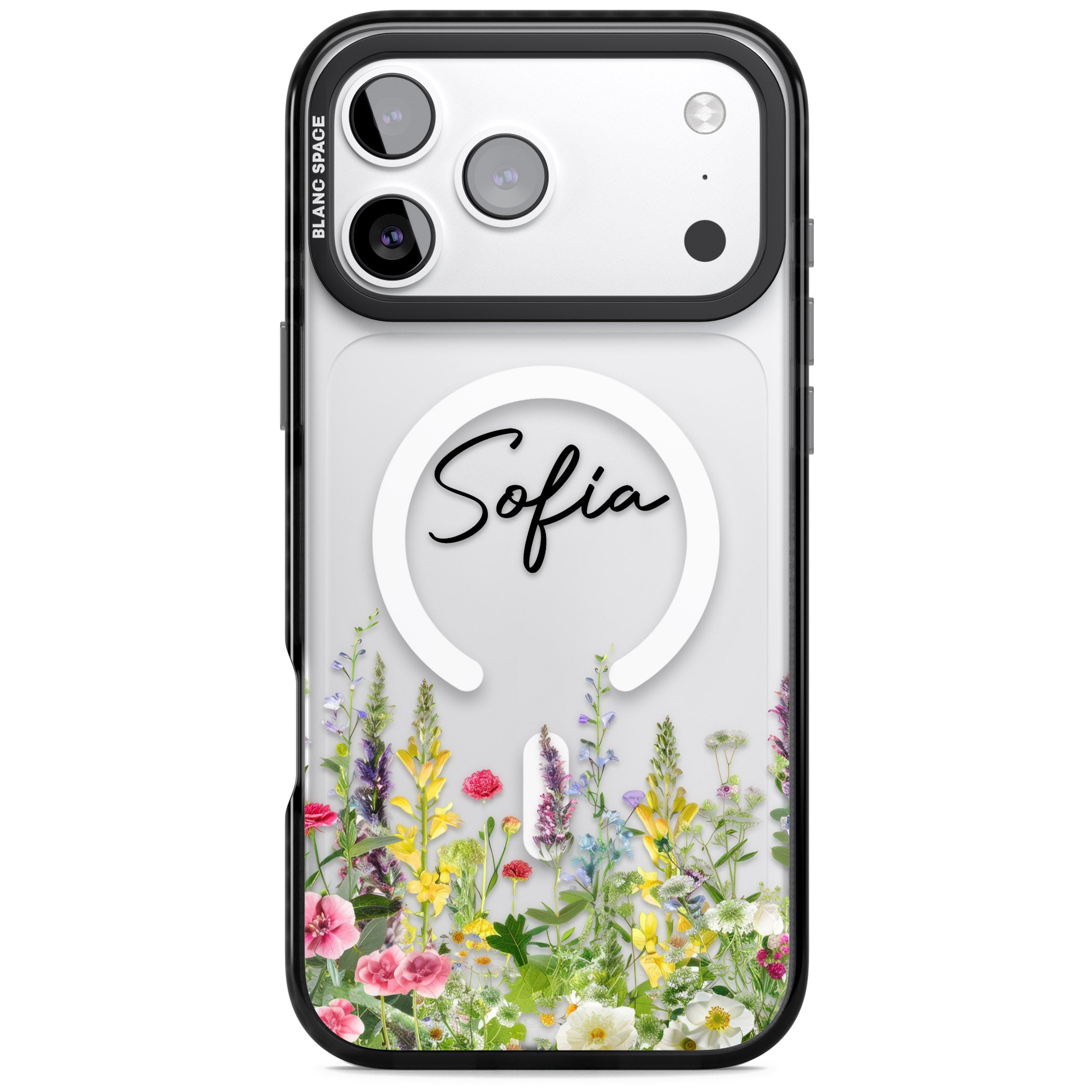 Personalised Garden Wildfowers iPhone 17 Pro Impact Pro Black Phone Case