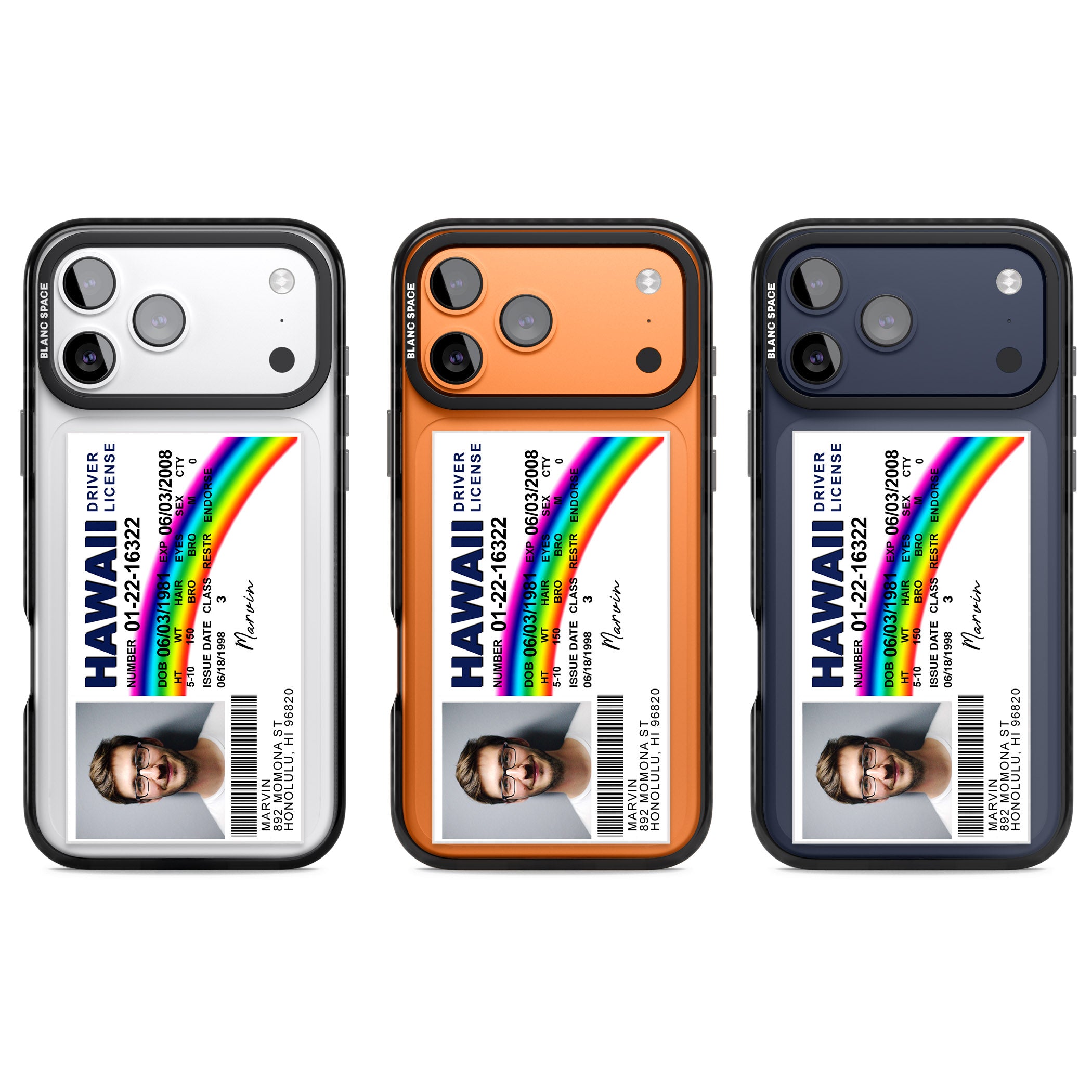 Personalised Hawaii Driving License iPhone 17 Pro Impact Pro Black Phone Case APT Impact Protection