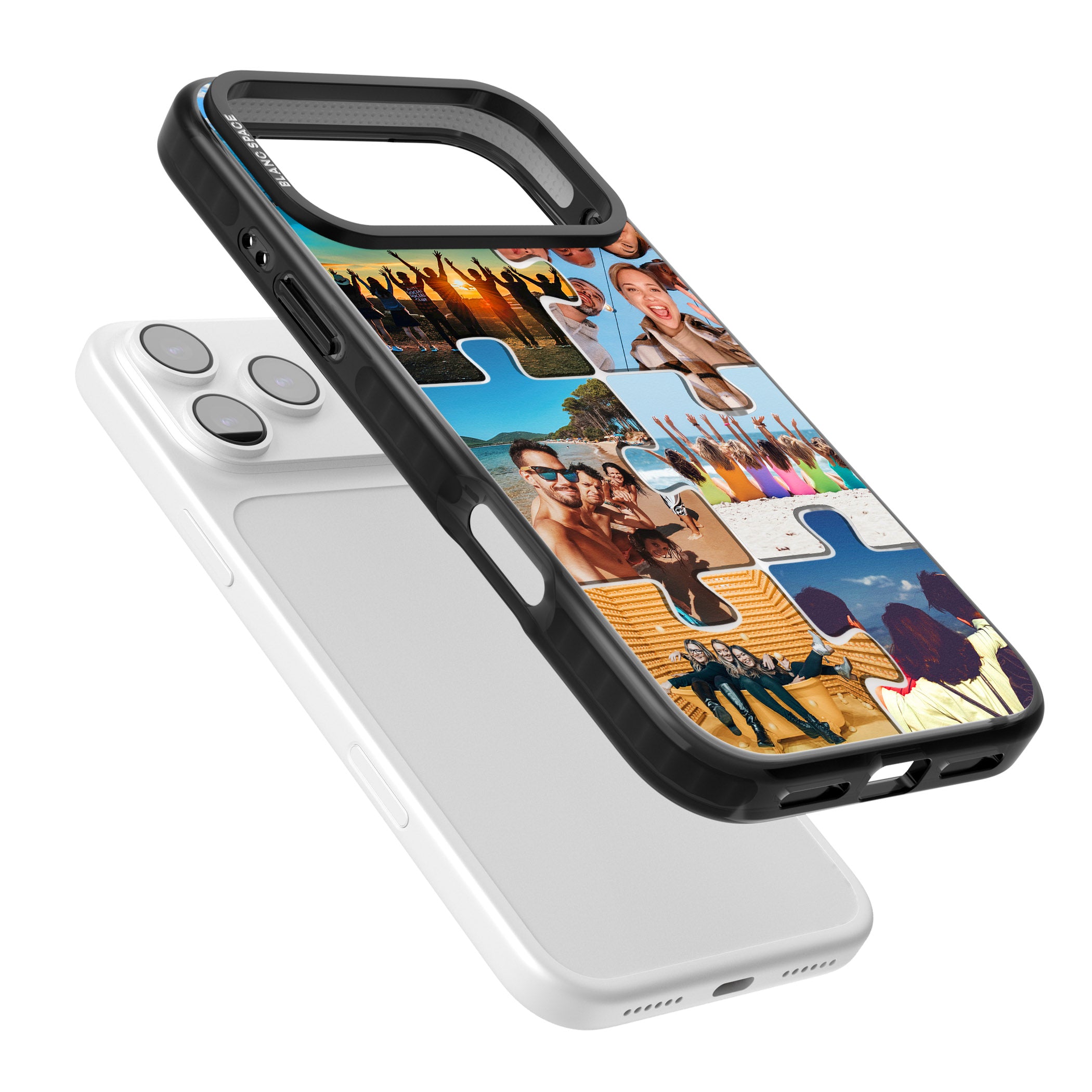 Personalised Jigsaw Photo Grid iPhone 17 Pro Impact Pro Black Phone Case Colours