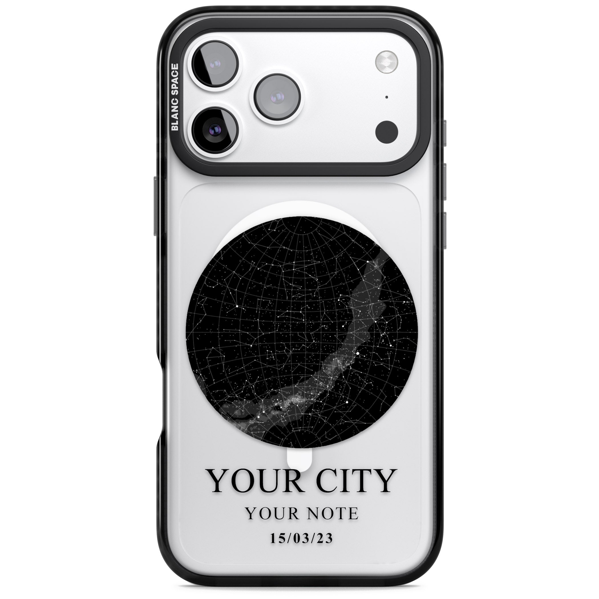 Personalised Star Map iPhone 17 Pro Impact Pro Black Phone Case