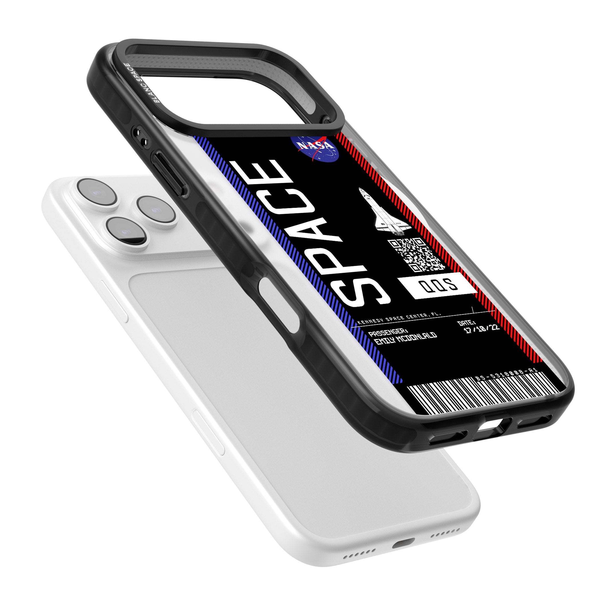 Personalised Nasa Boarding Pass (Dark) iPhone 17 Pro Impact Pro Black Phone Case Colours
