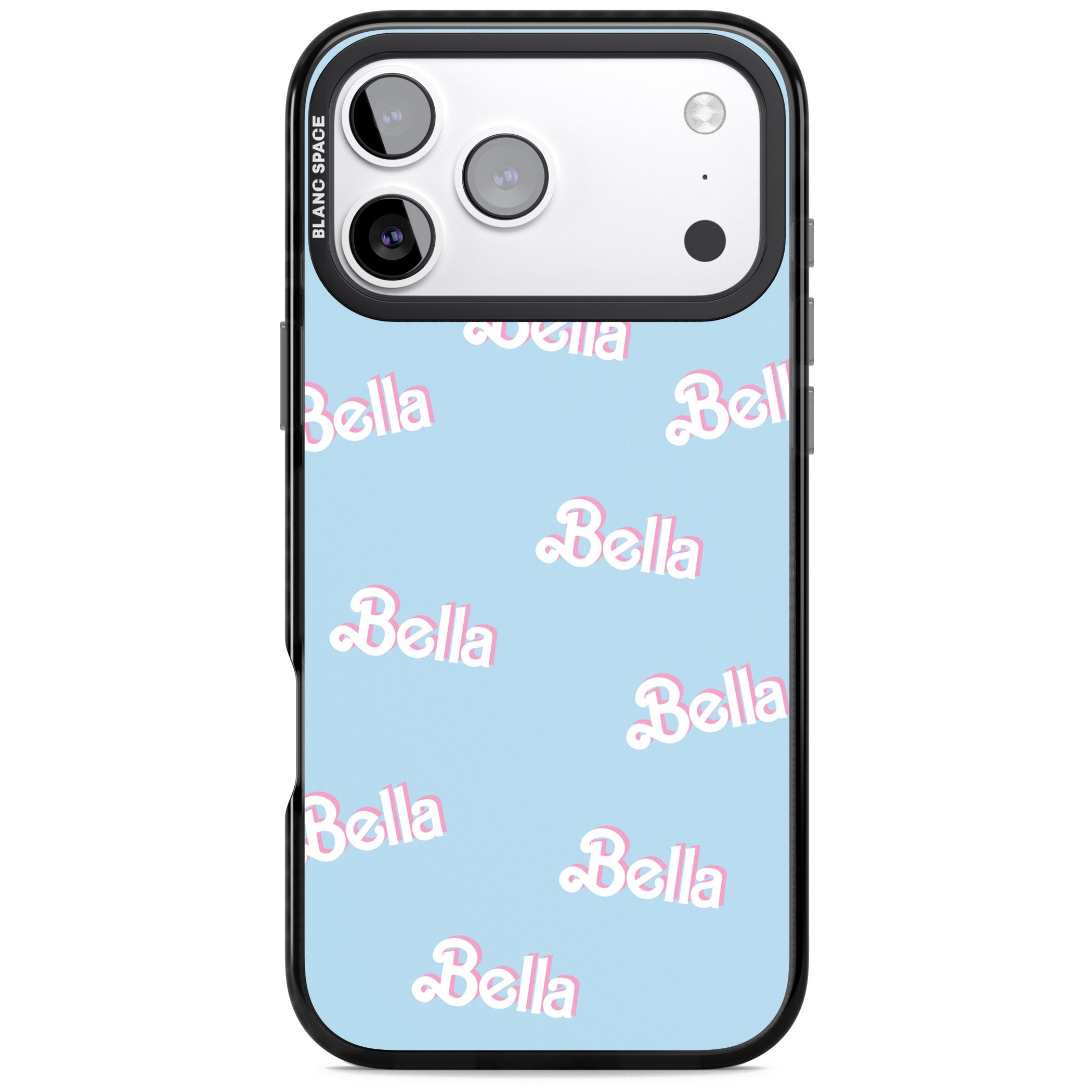 Personalised Cute Name Pattern iPhone 17 Pro Impact Pro Black Phone Case