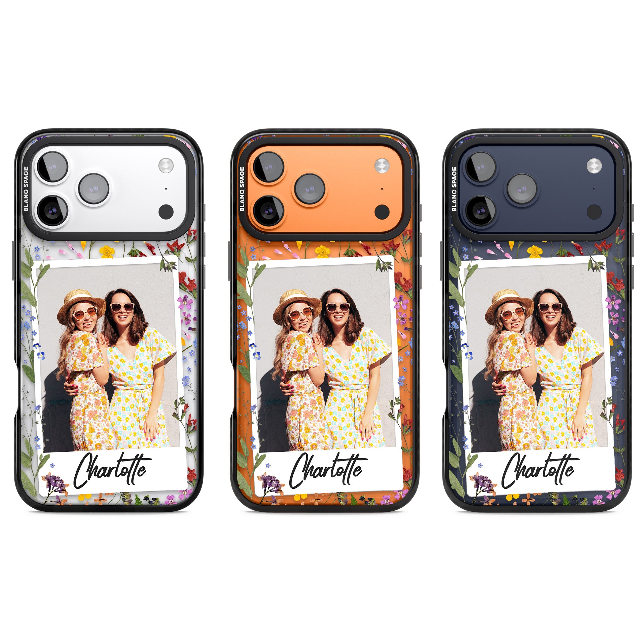 Personalised Wildflower Instant Photo iPhone 17 Pro Impact Pro Black Phone Case APT Impact Protection