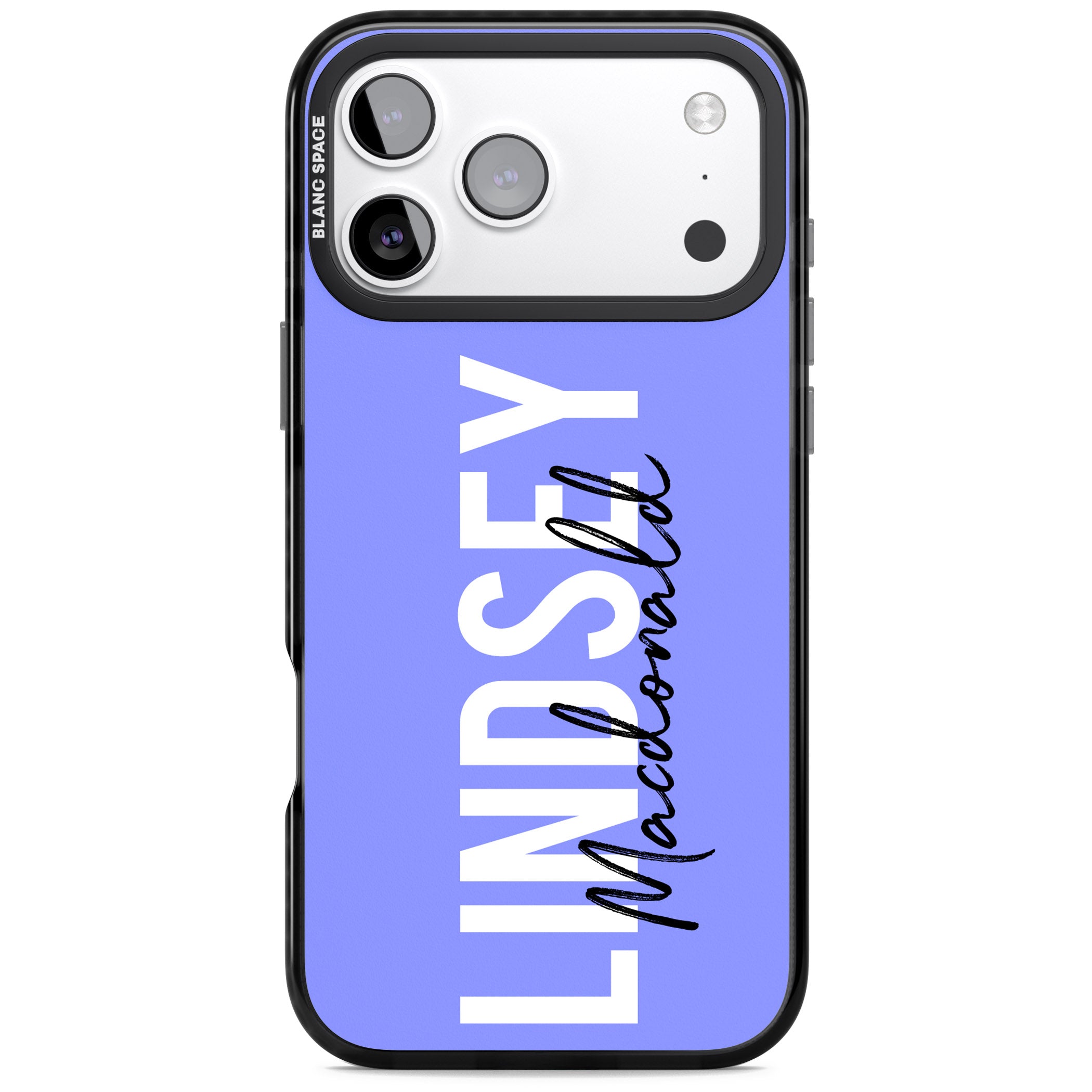 Personalised Bold Name: Purple iPhone 17 Pro Impact Pro Black Phone Case
