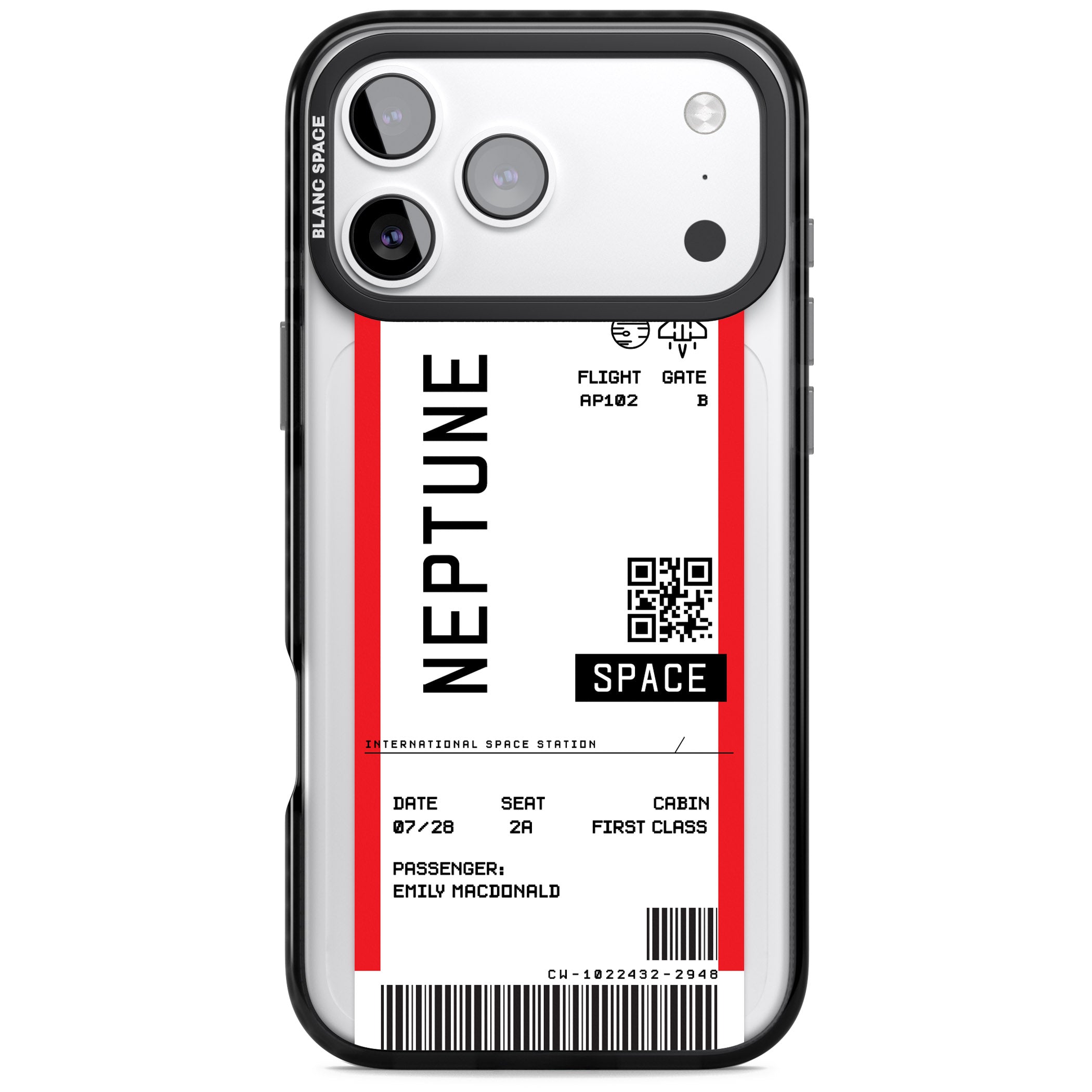 Personalised Neptune Travel Ticket iPhone 17 Pro Impact Pro Black Phone Case