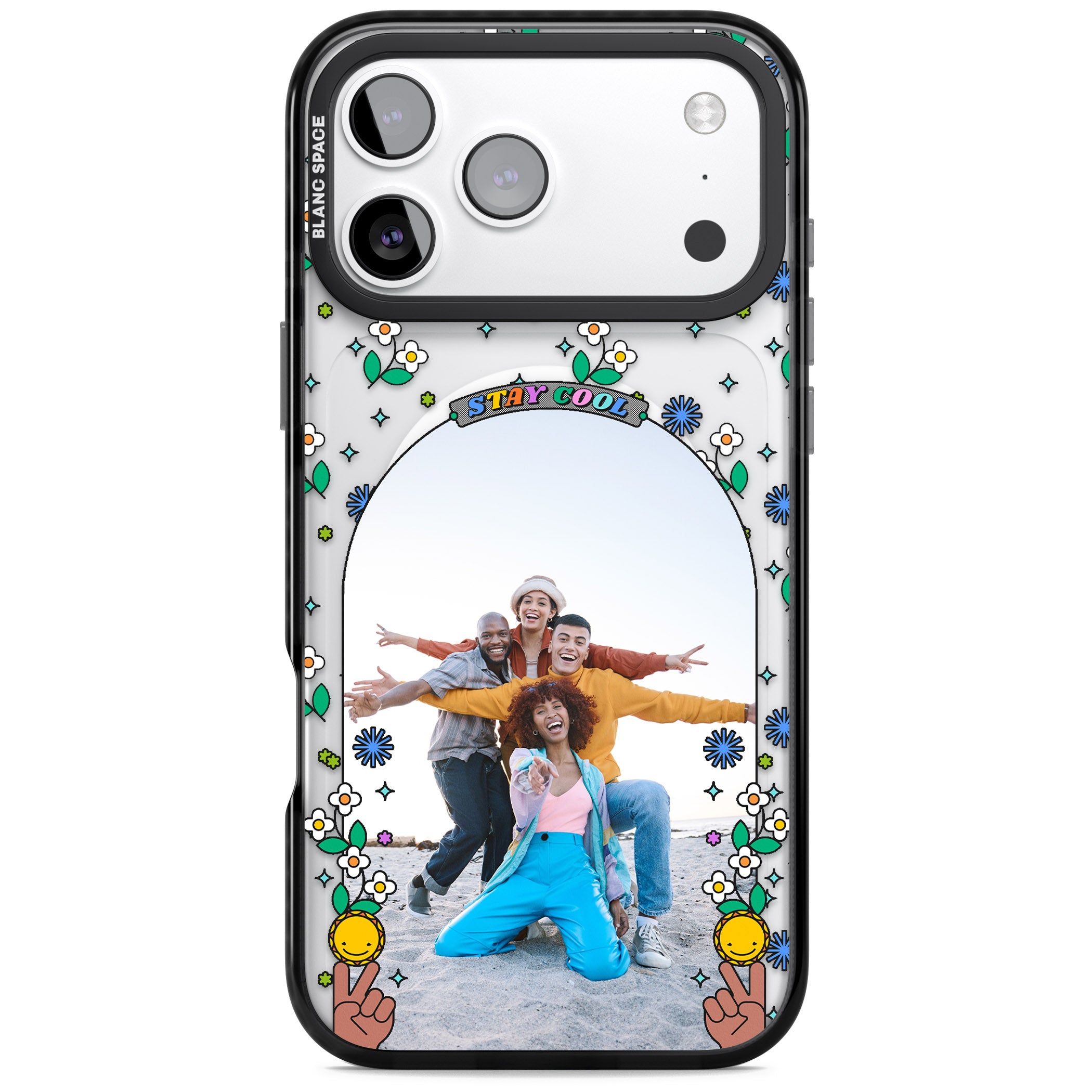 Personalised Summer Photo Frame iPhone 17 Pro Impact Pro Black Phone Case