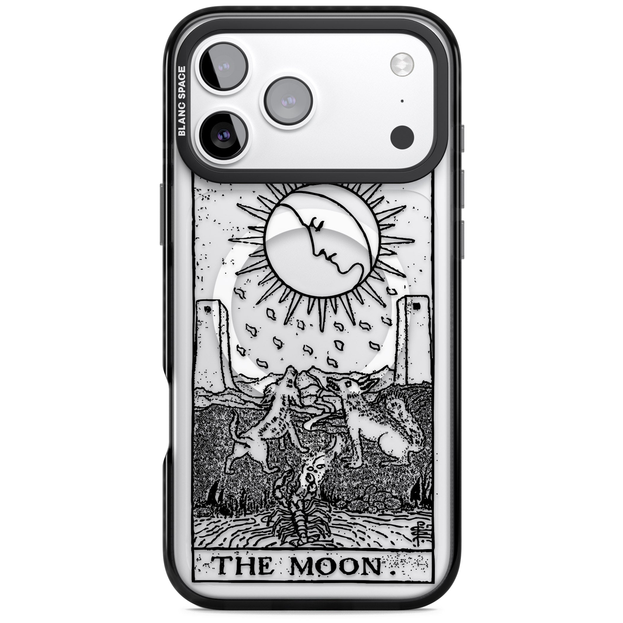 Personalised The Moon Tarot Card (Clear) iPhone 17 Pro Impact Pro Black Phone Case