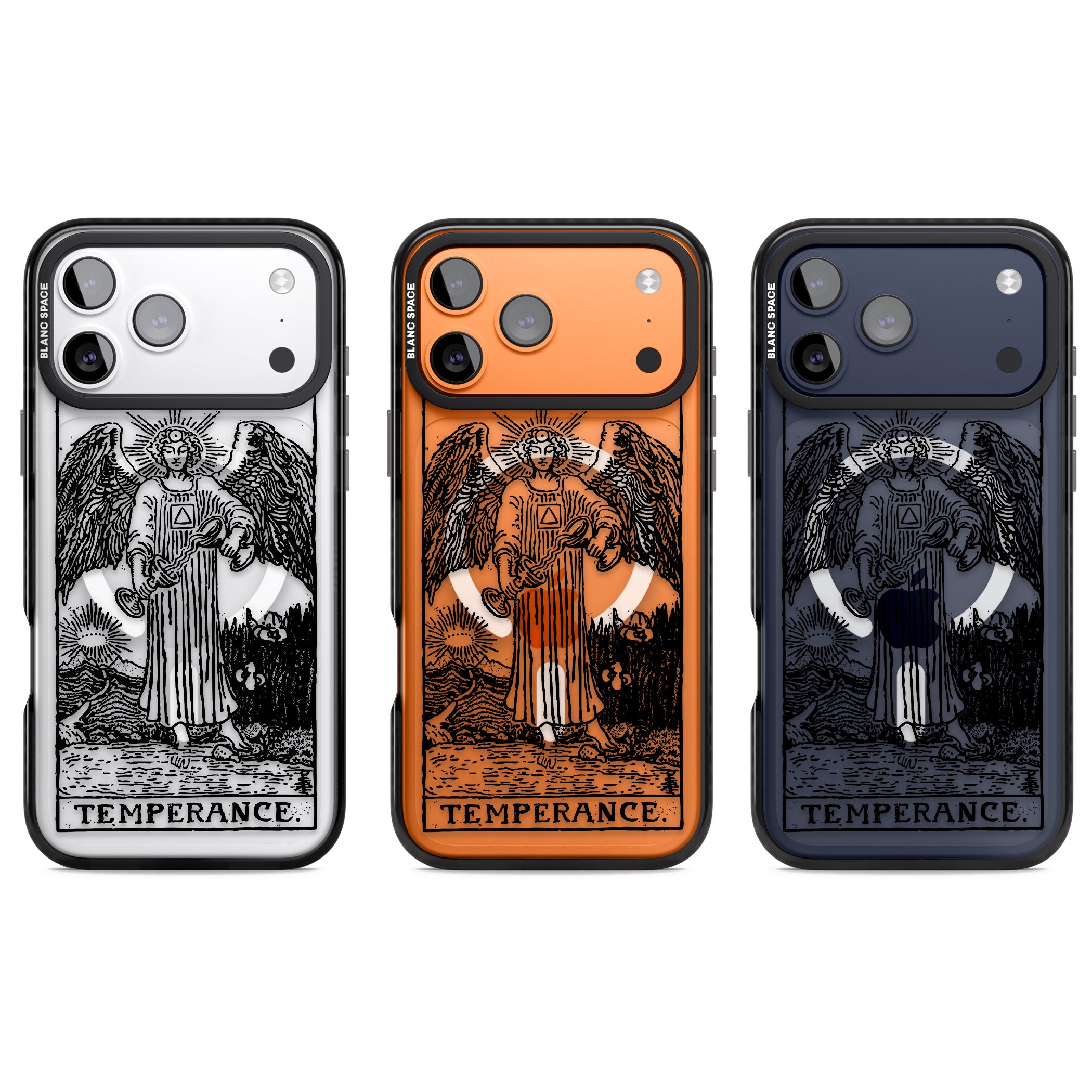 Personalised Temperance Tarot Card (Clear) iPhone 17 Pro Impact Pro Black Phone Case APT Impact Protection