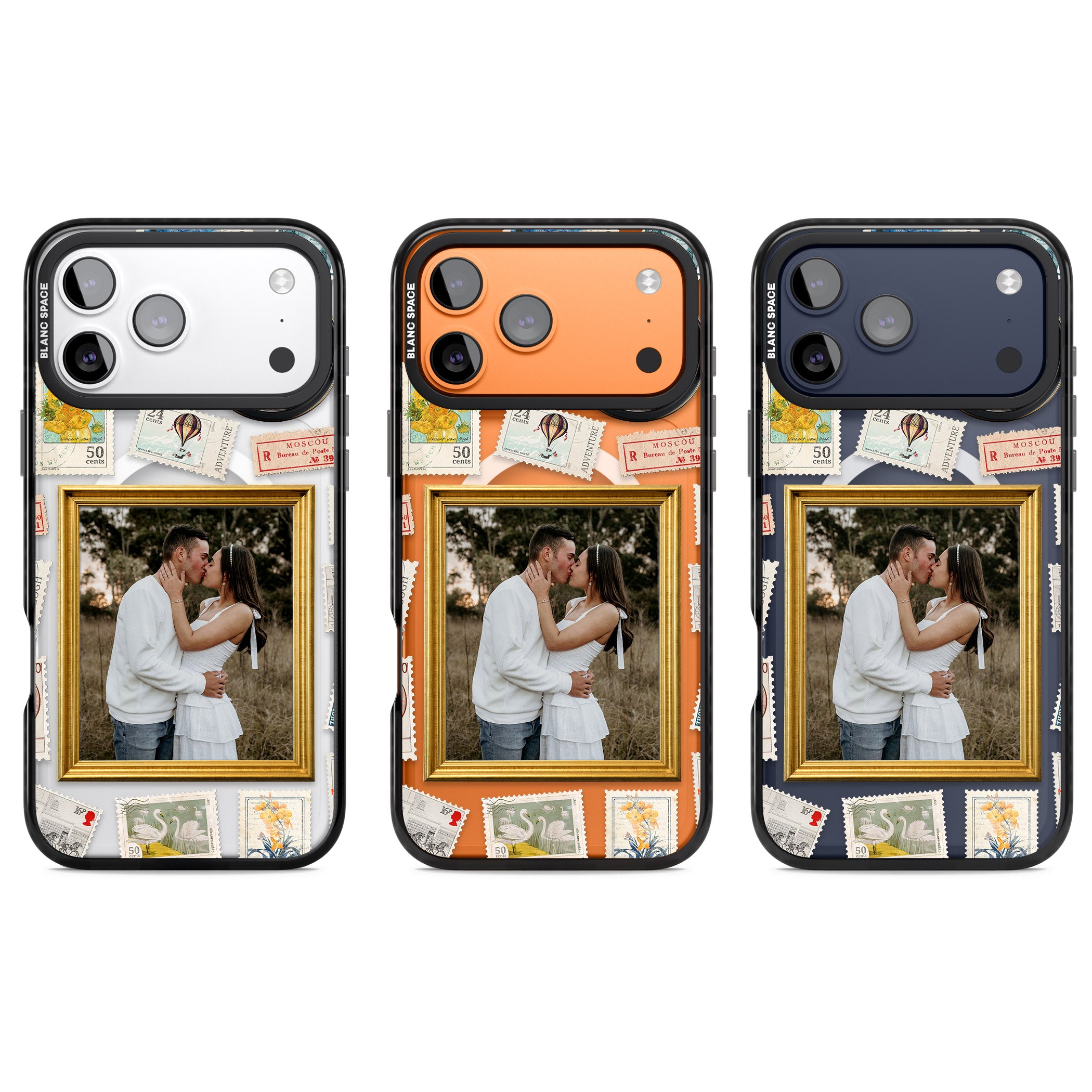 Personalised Vintage Photo Frame Collage iPhone 17 Pro Impact Pro Black Phone Case APT Impact Protection