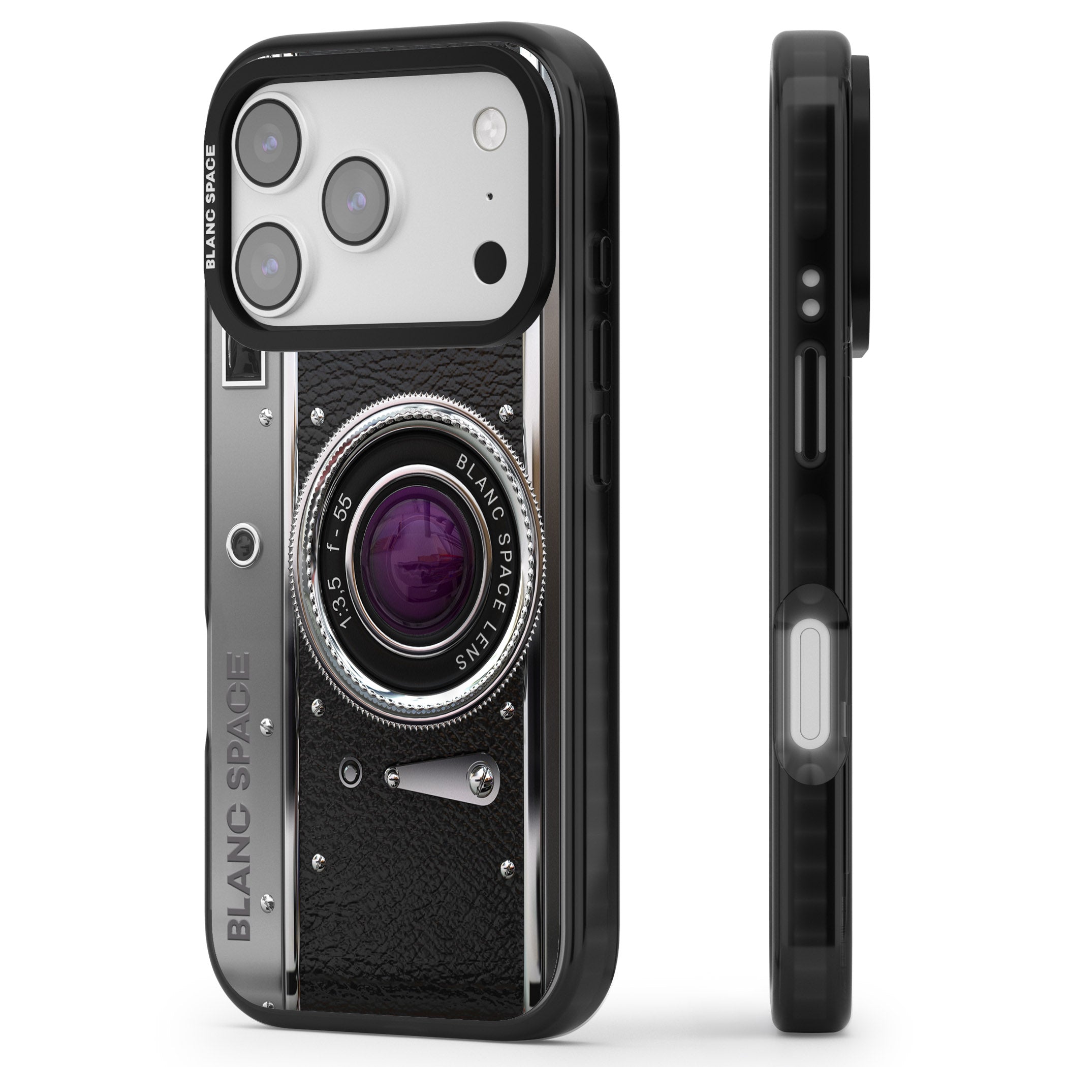 Vintage Retro Classic Camera iPhone 17 Pro Impact Pro Black Phone Case Side Profile