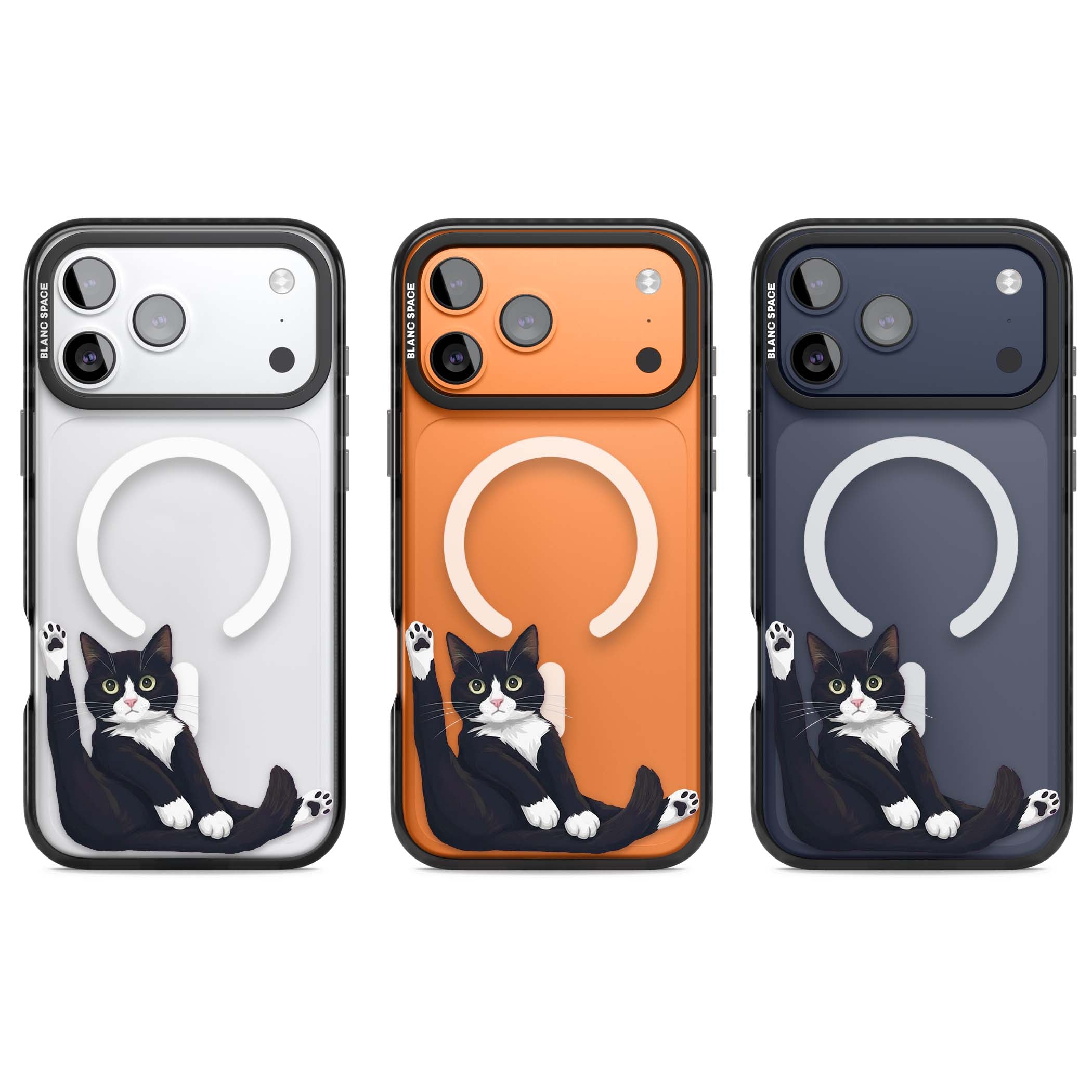 Mid-Groom Cat animals iPhone case | Black Impact Magsafe case for iPhone 17 Pro, iPhone 17 Pro Max