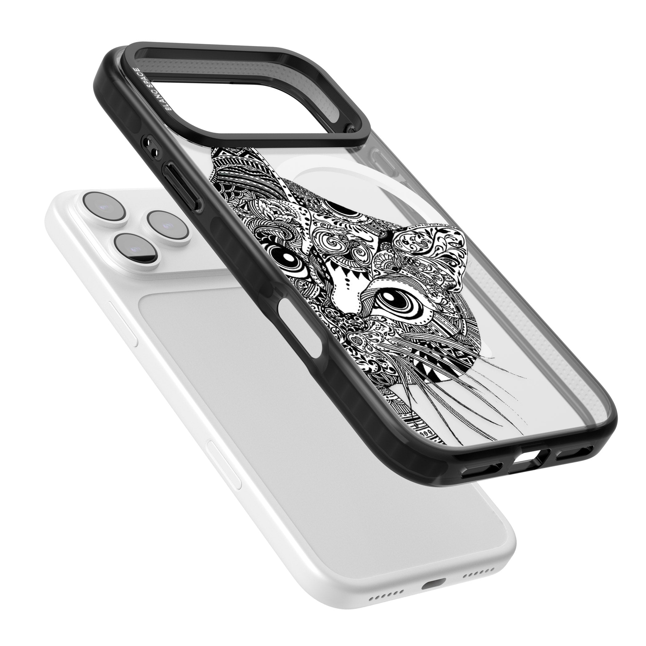 Henna Cat iPhone 17 Pro Impact Pro Black Phone Case Colours