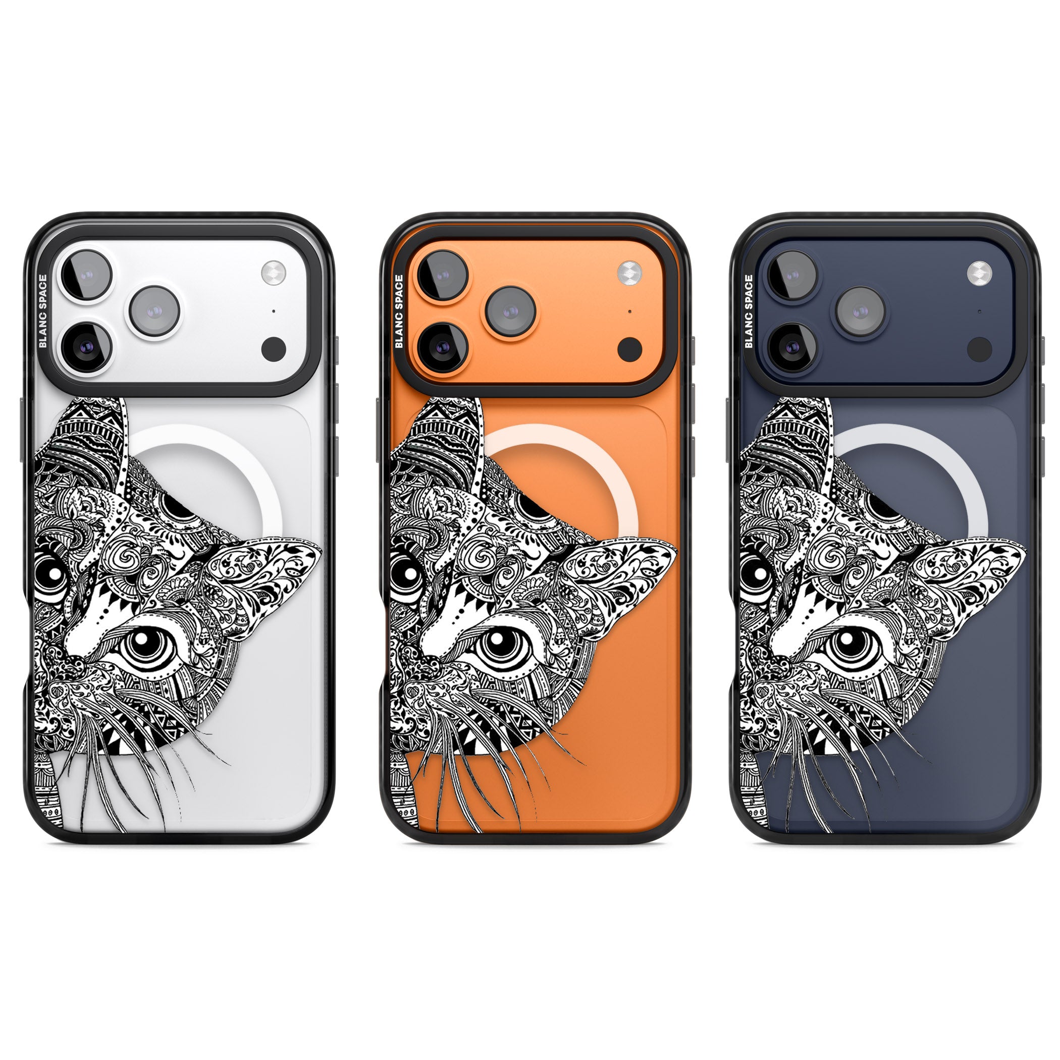 Henna Cat iPhone 17 Pro Impact Pro Black Phone Case APT Impact Protection