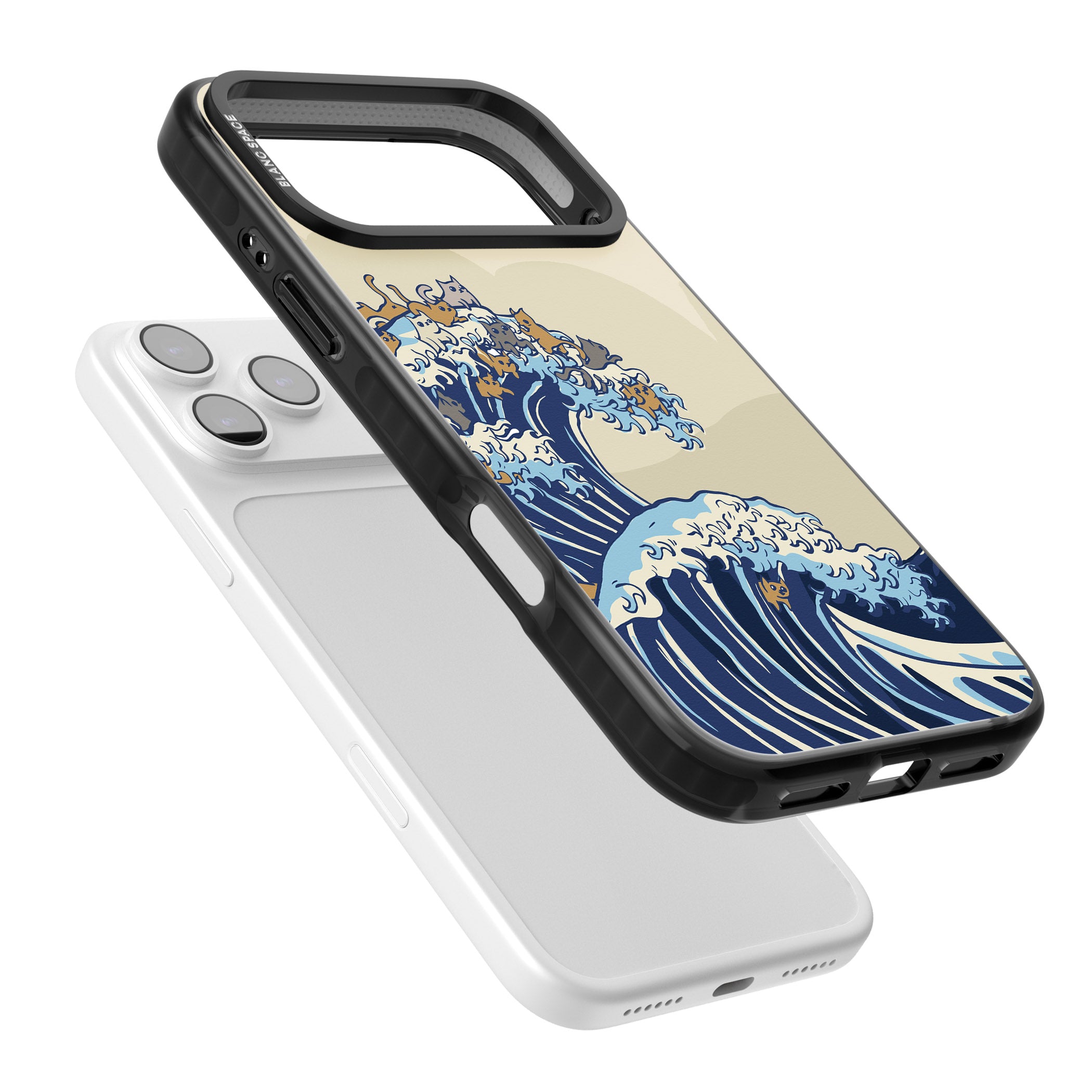 The Great Cat Wave iPhone 17 Pro Impact Pro Black Phone Case Colours