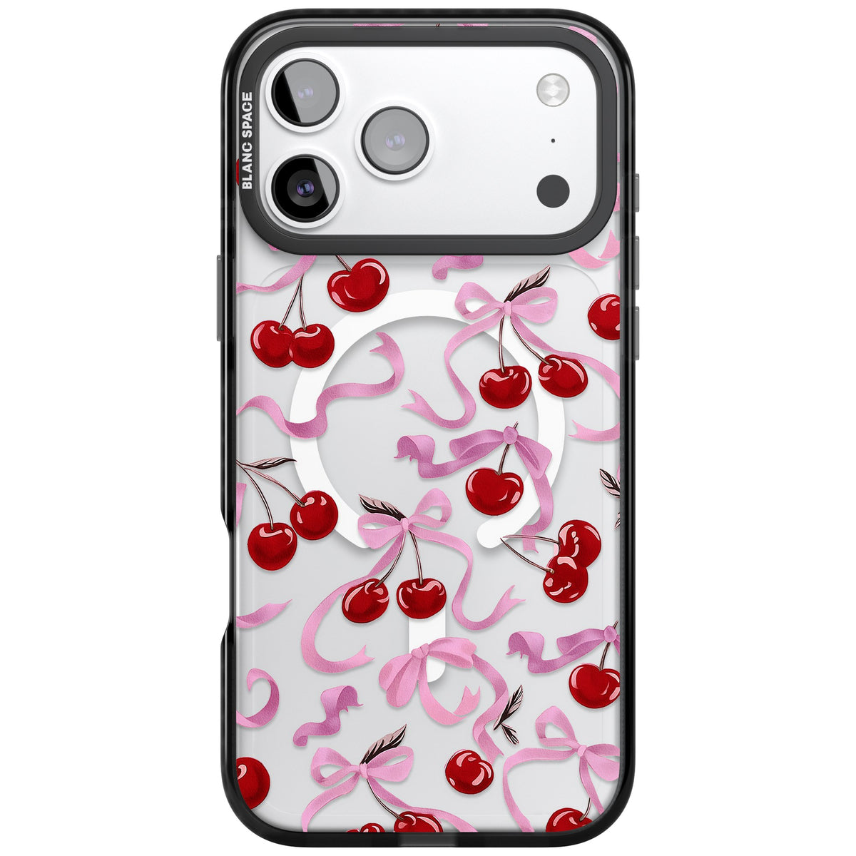 Pink Bow & Cherries iPhone Case - Pinkcore, Coquette, Summer