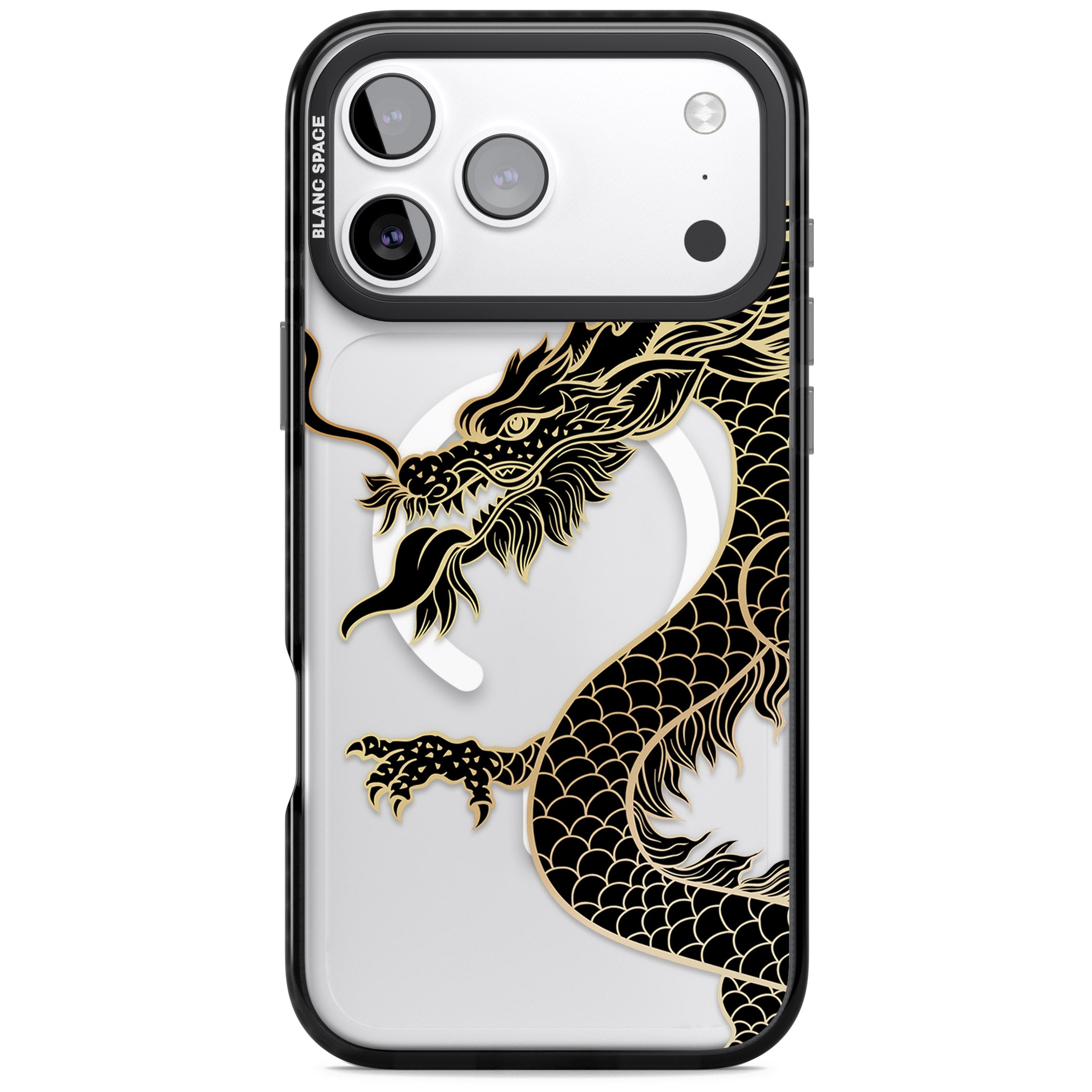 Large Black Dragon iPhone 17 Pro Impact Pro Black Phone Case