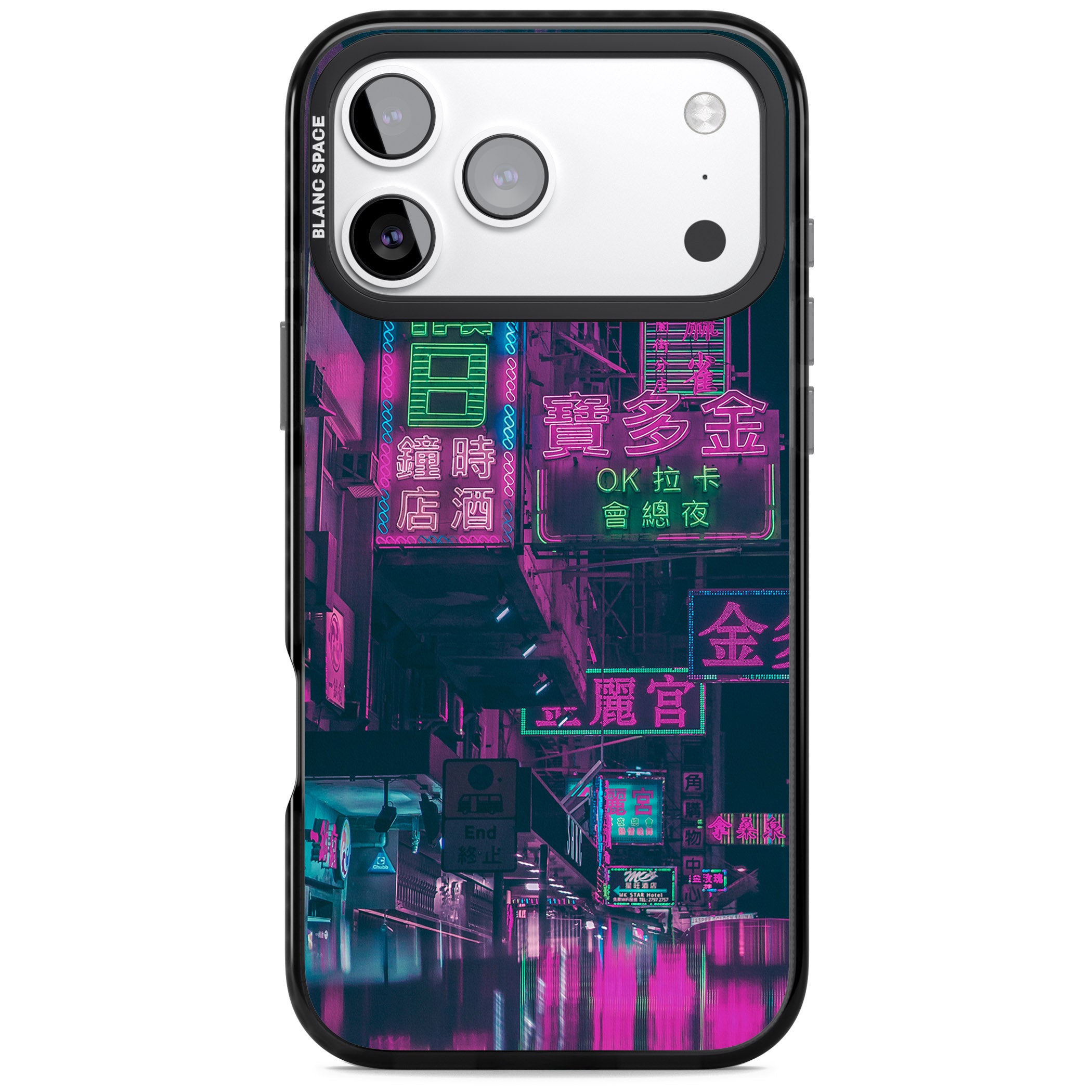 Neon Night Strip iPhone 17 Pro Impact Pro Black Phone Case