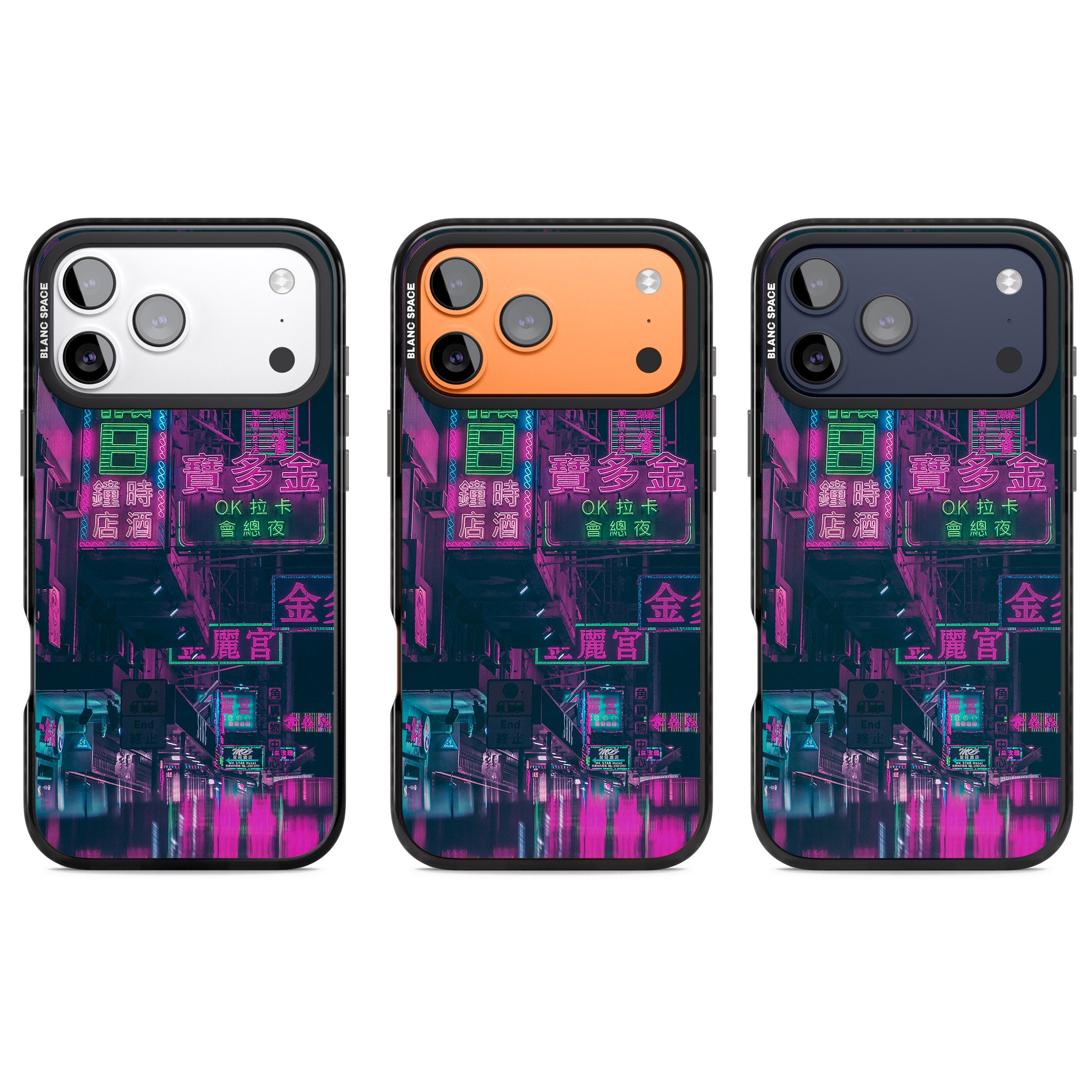 Neon Night Strip iPhone 17 Pro Impact Pro Black Phone Case APT Impact Protection