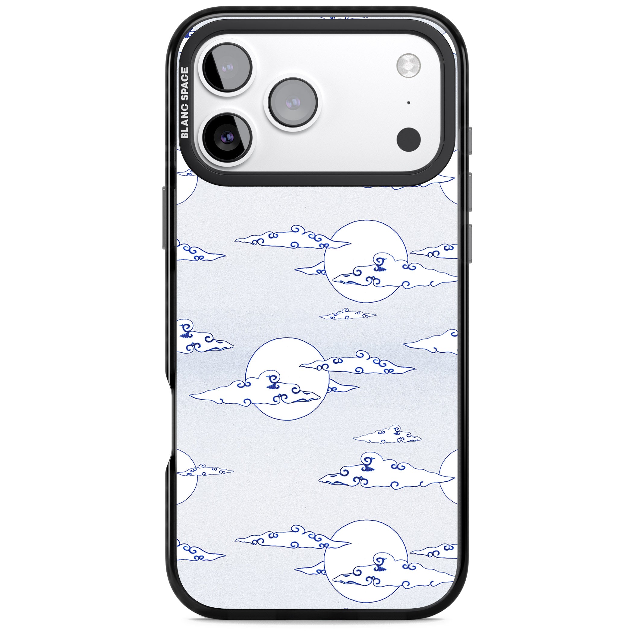 Moon & Clouds iPhone 17 Pro Impact Pro Black Phone Case