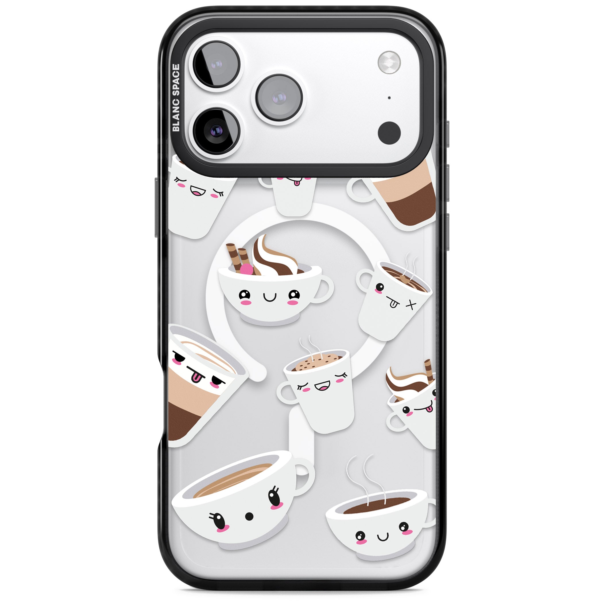 Coffee Faces iPhone 17 Pro Impact Pro Black Phone Case