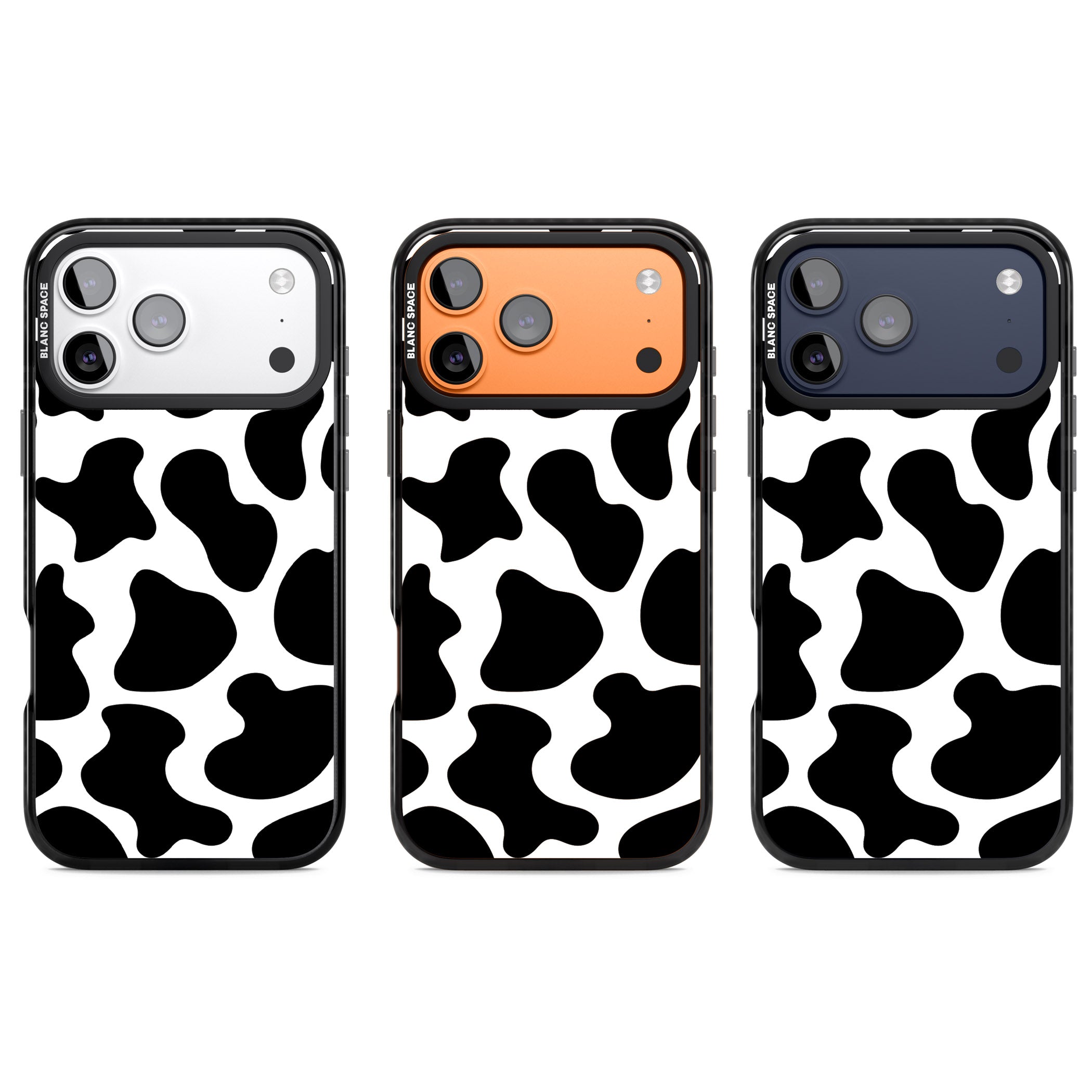 Cow Print iPhone 17 Pro Impact Pro Black Phone Case APT Impact Protection