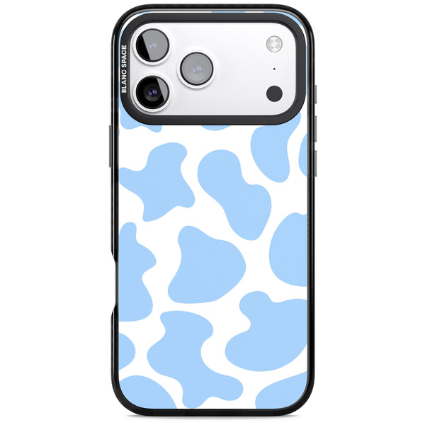 Blue And White Cow Print