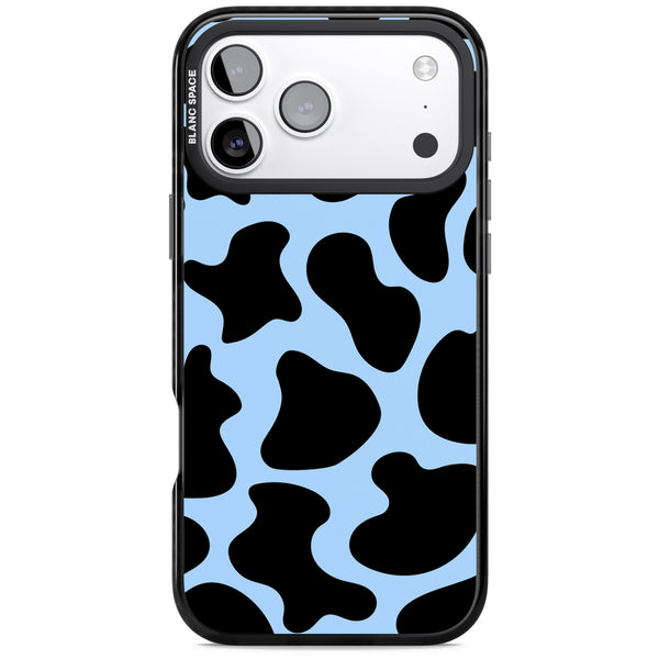 Blue And Black Cow Print