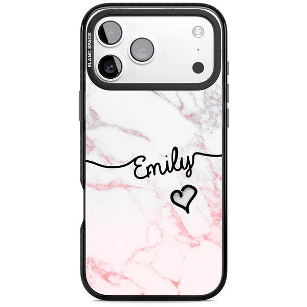 Personalised Pink Fade Marble Heart