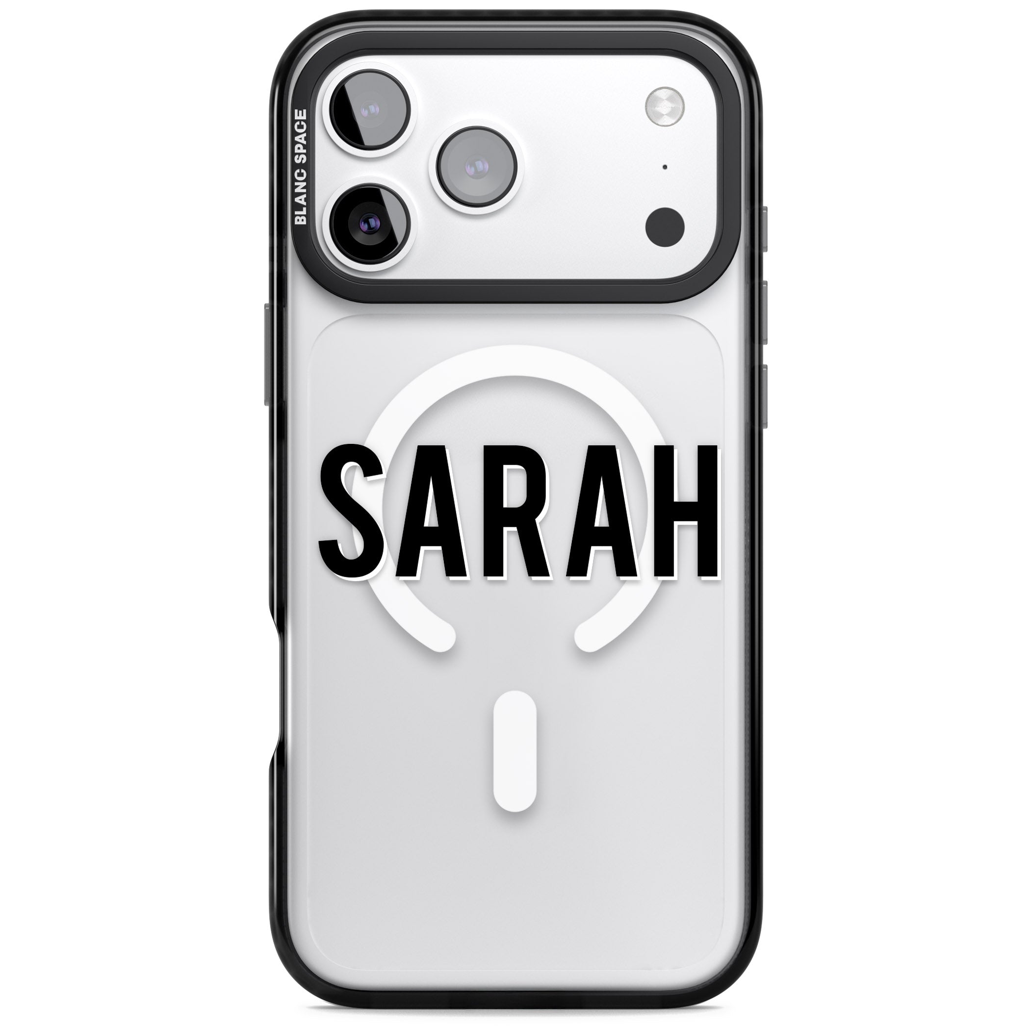 Personalised Clear Name iPhone 17 Pro Impact Pro Black Phone Case