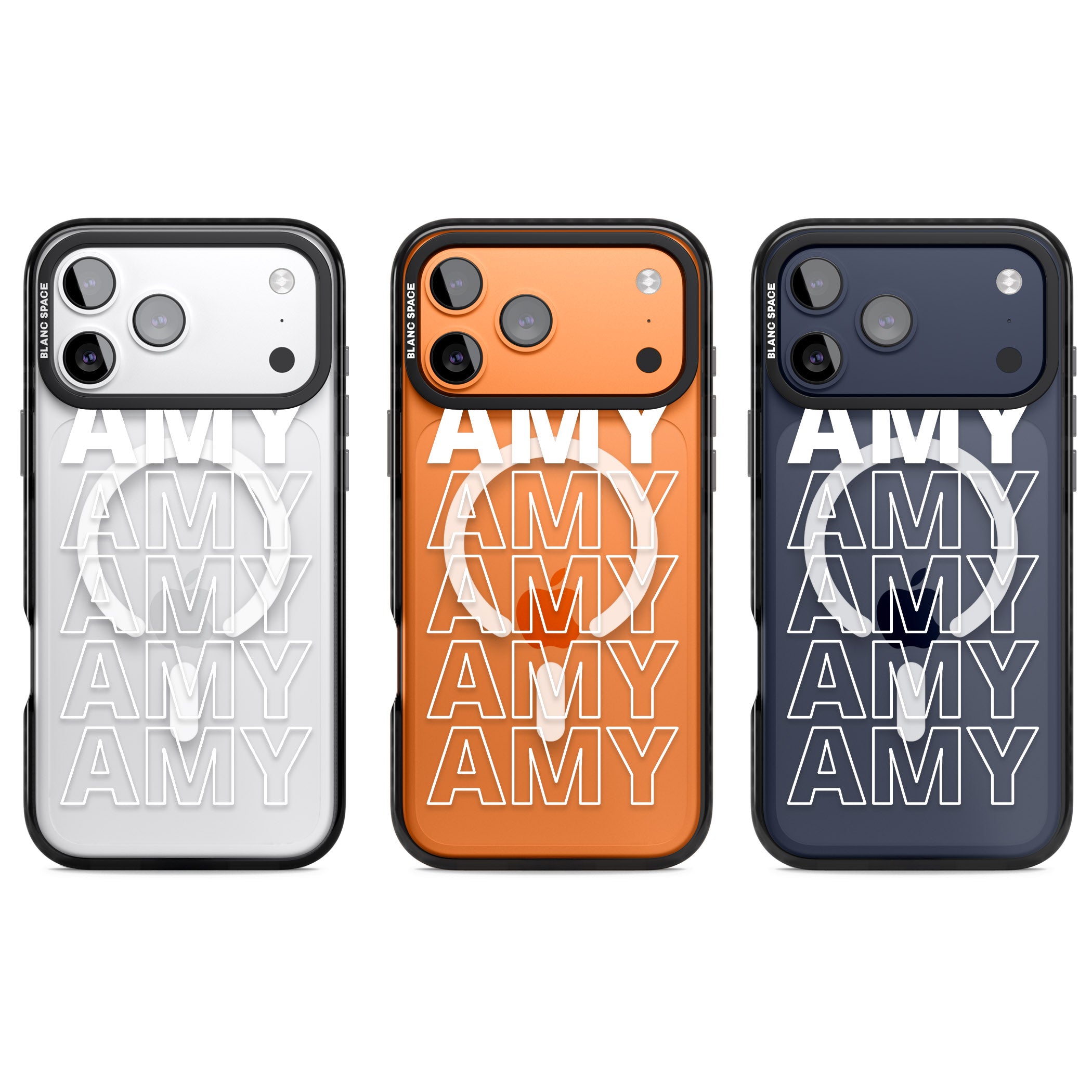 Personalised Bold Name Repeated iPhone 17 Pro Impact Pro Black Phone Case APT Impact Protection