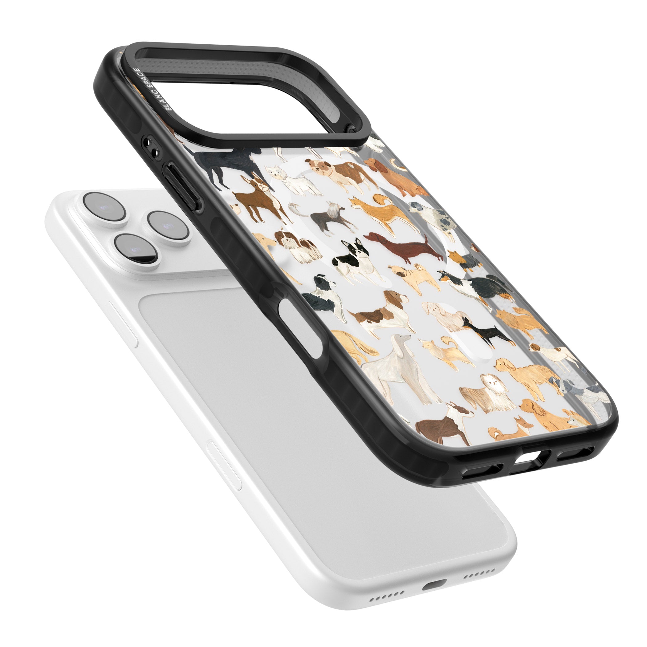 Hand Painted Dogs iPhone 17 Pro Impact Pro Black Phone Case Colours