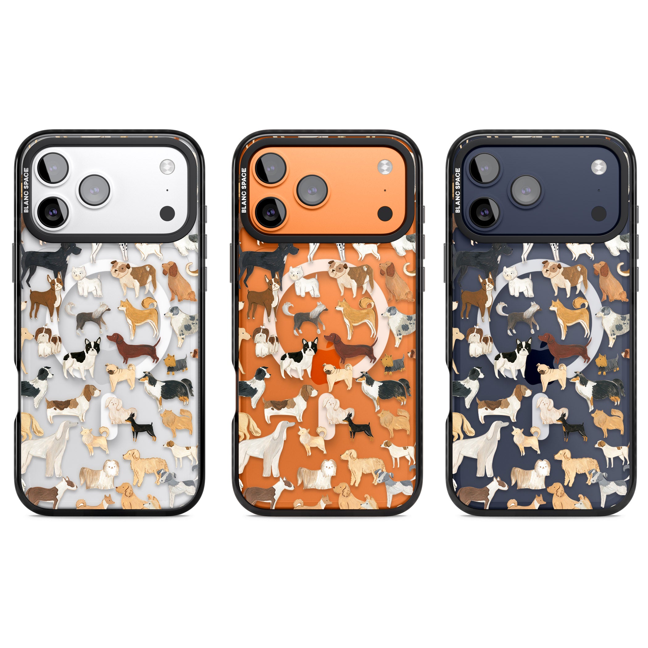 Hand Painted Dogs iPhone 17 Pro Impact Pro Black Phone Case APT Impact Protection