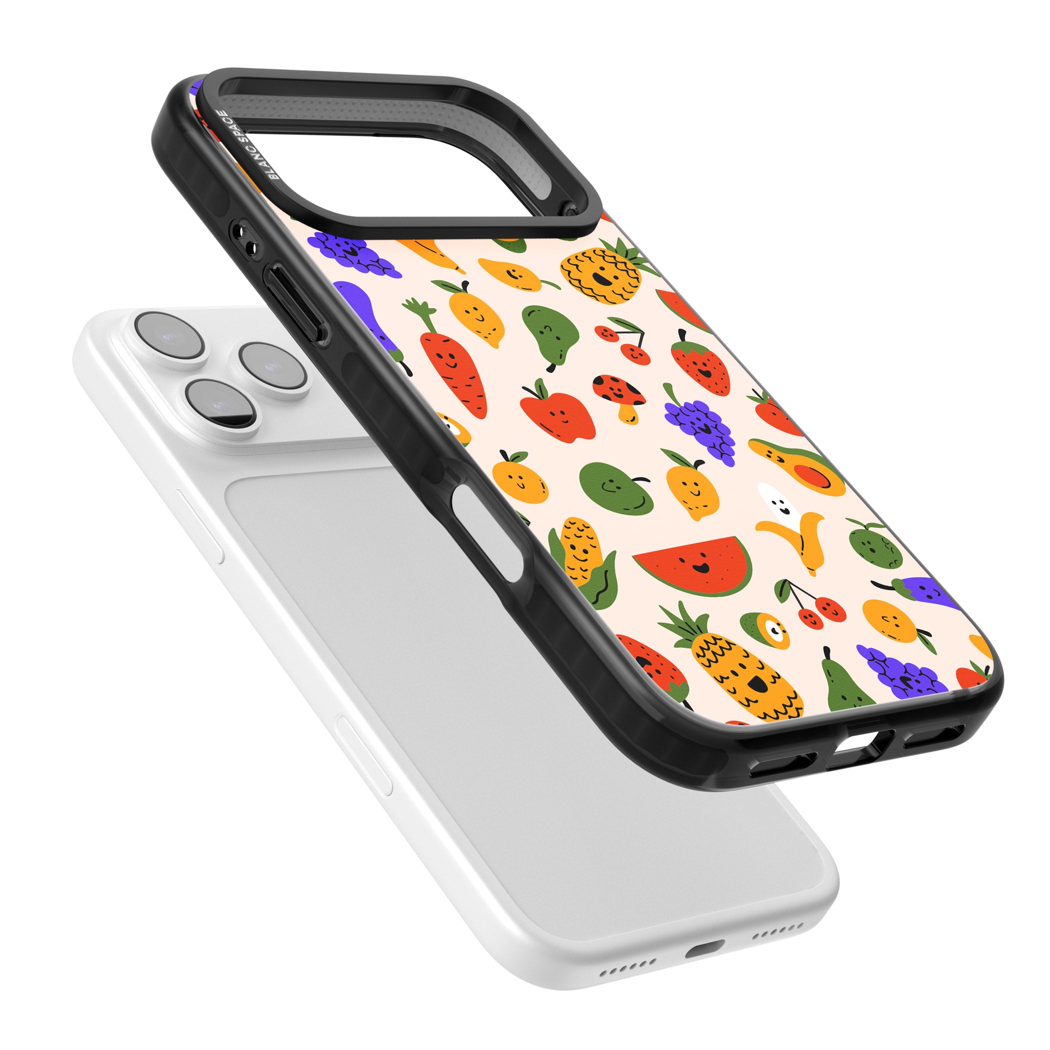 Kawaii Fruit iPhone 17 Pro Impact Pro Black Phone Case Colours