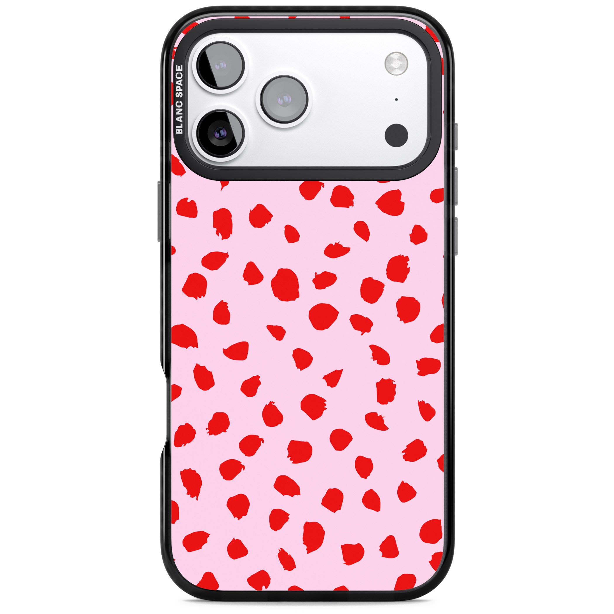Red Polka Dot iPhone 17 Pro Impact Pro Black Phone Case