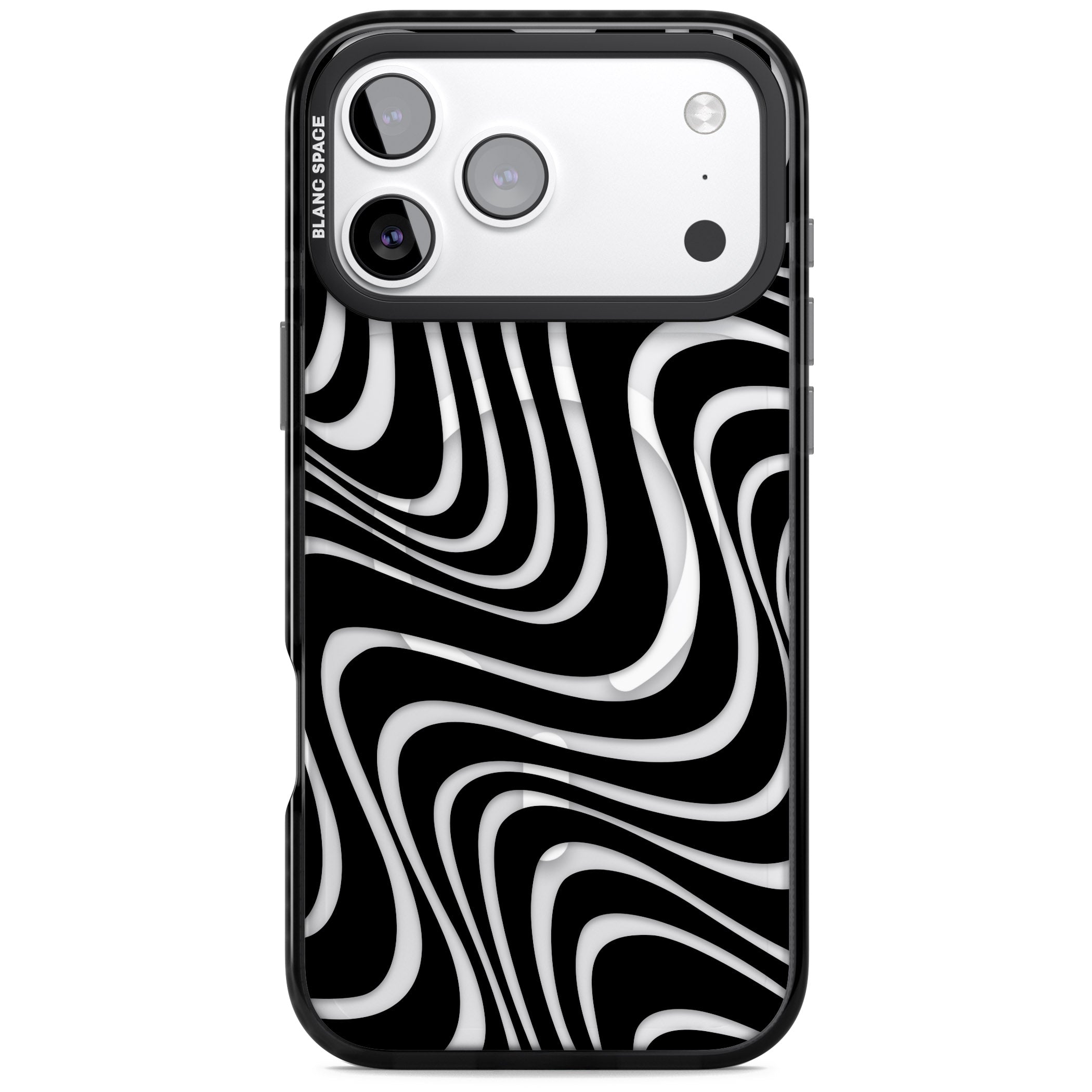 Abstract Waves iPhone 17 Pro Impact Pro Black Phone Case