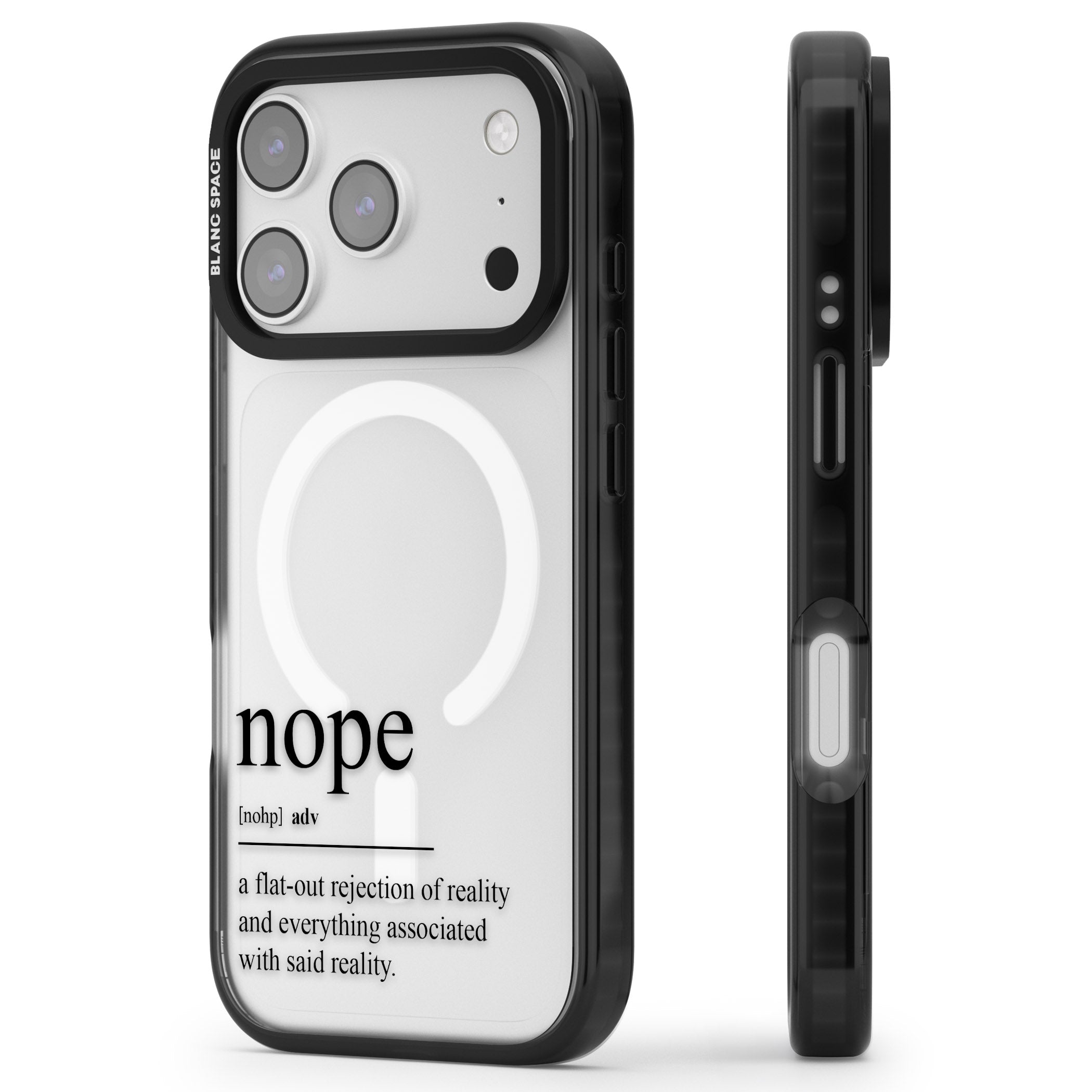 Nope iPhone 17 Pro Impact Pro Black Phone Case Side Profile