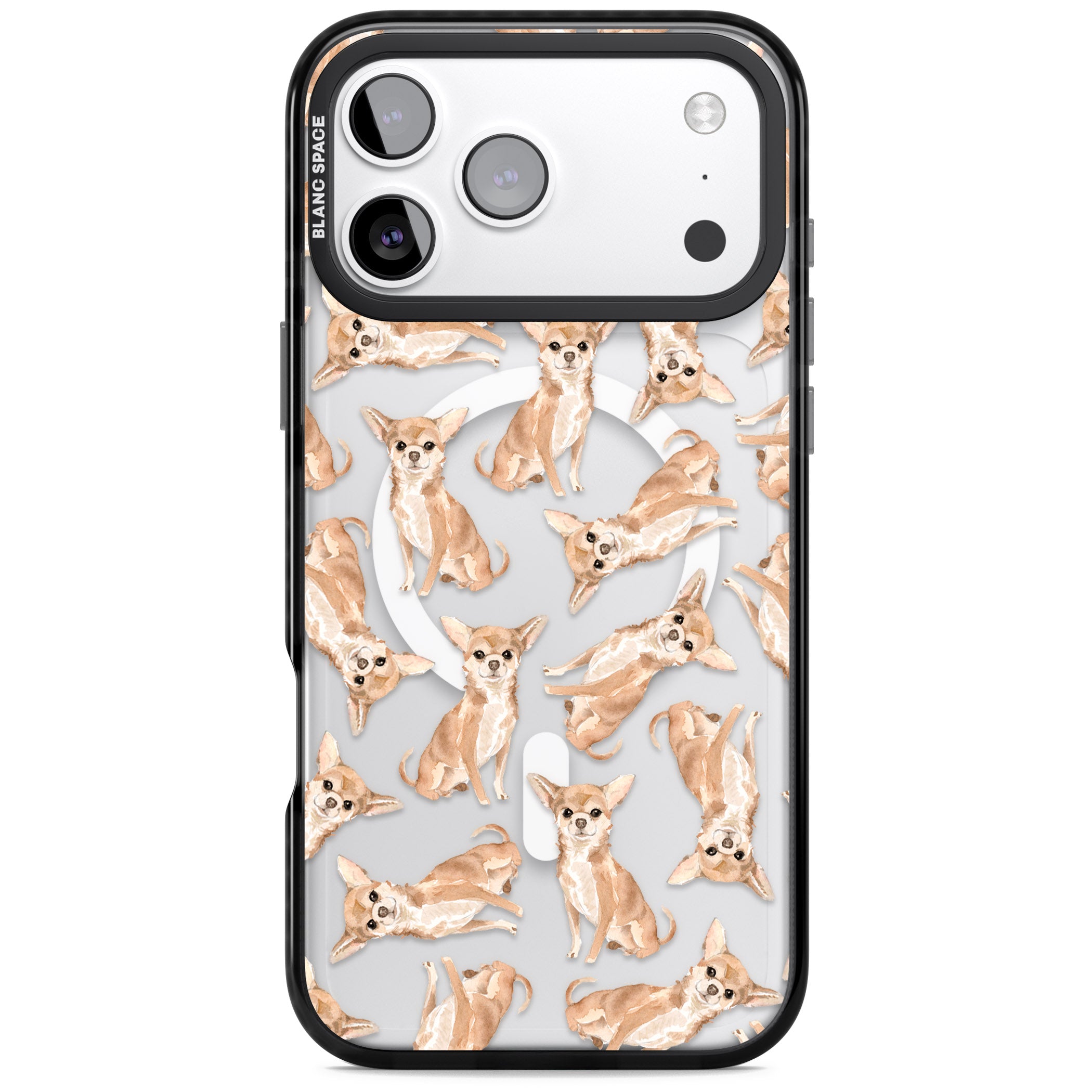 Chihuahua Watercolour Dog Pattern iPhone 17 Pro Impact Pro Black Phone Case