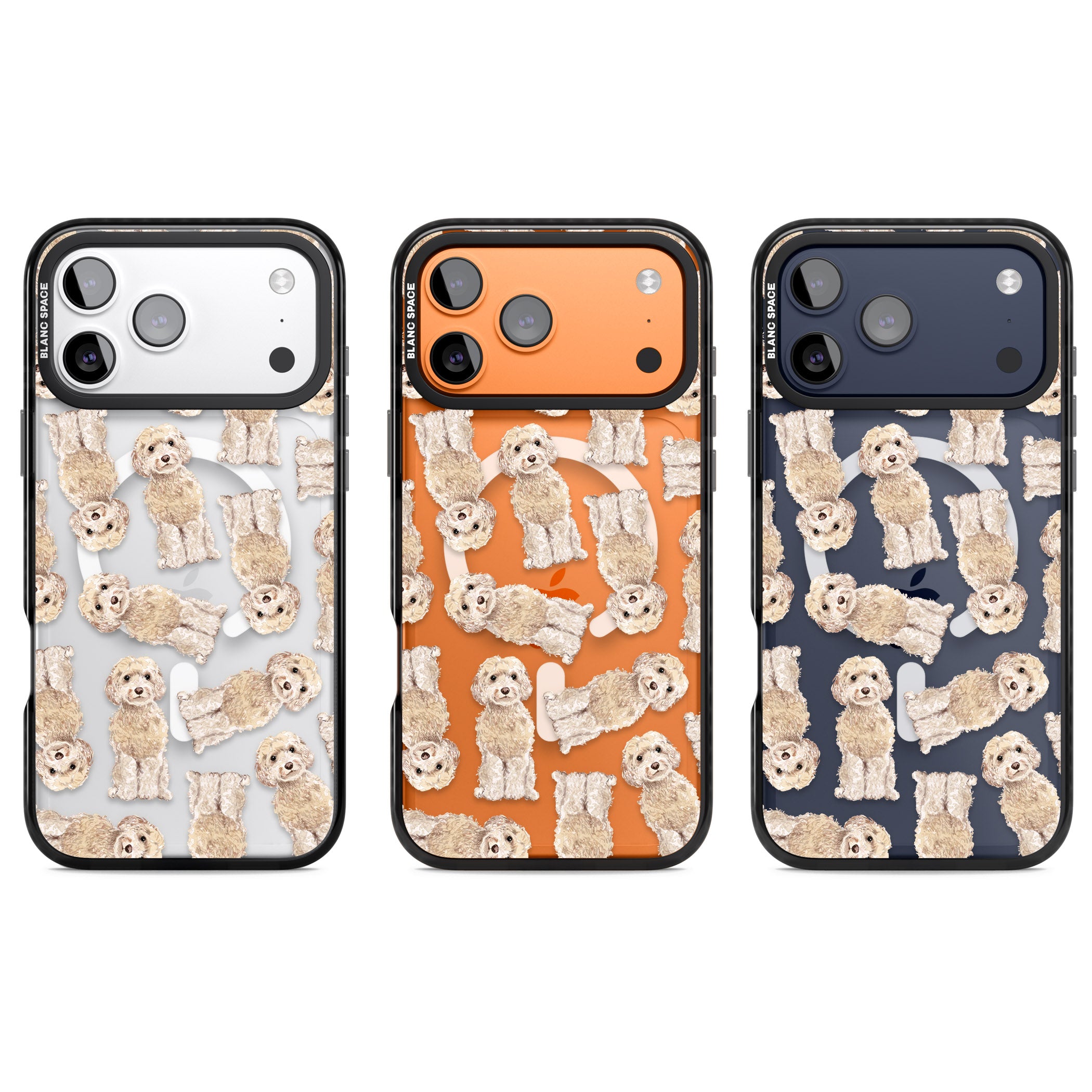 Cockapoo Patterned iPhone 17 Pro Impact Pro Black Phone Case APT Impact Protection
