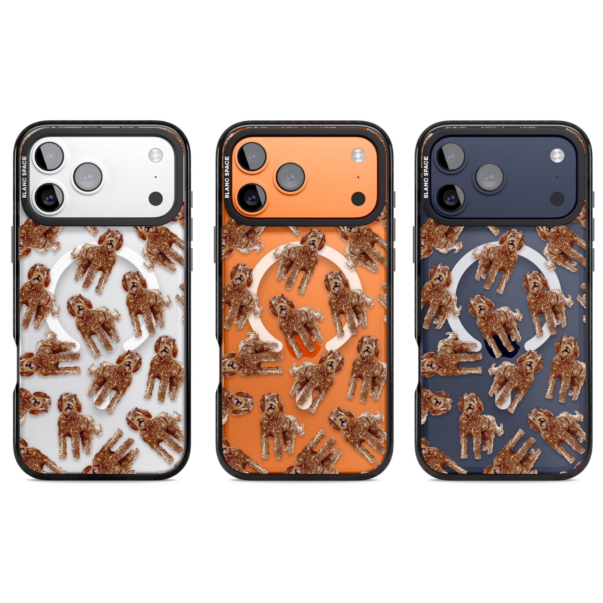 Labradoodle Brown Pattern iPhone 17 Pro Impact Pro Black Phone Case APT Impact Protection