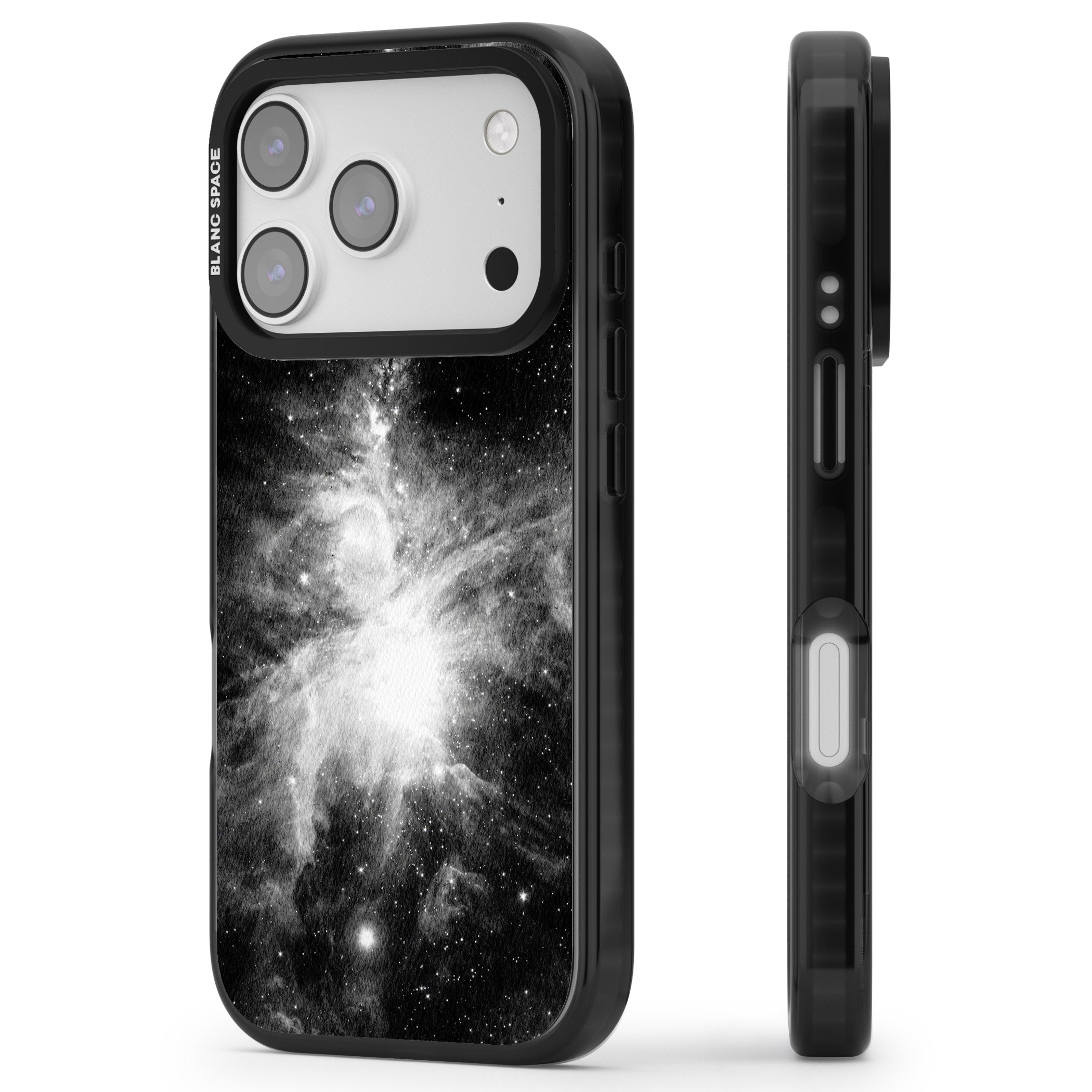 Galaxy Swirl iPhone 17 Pro Impact Pro Black Phone Case Side Profile