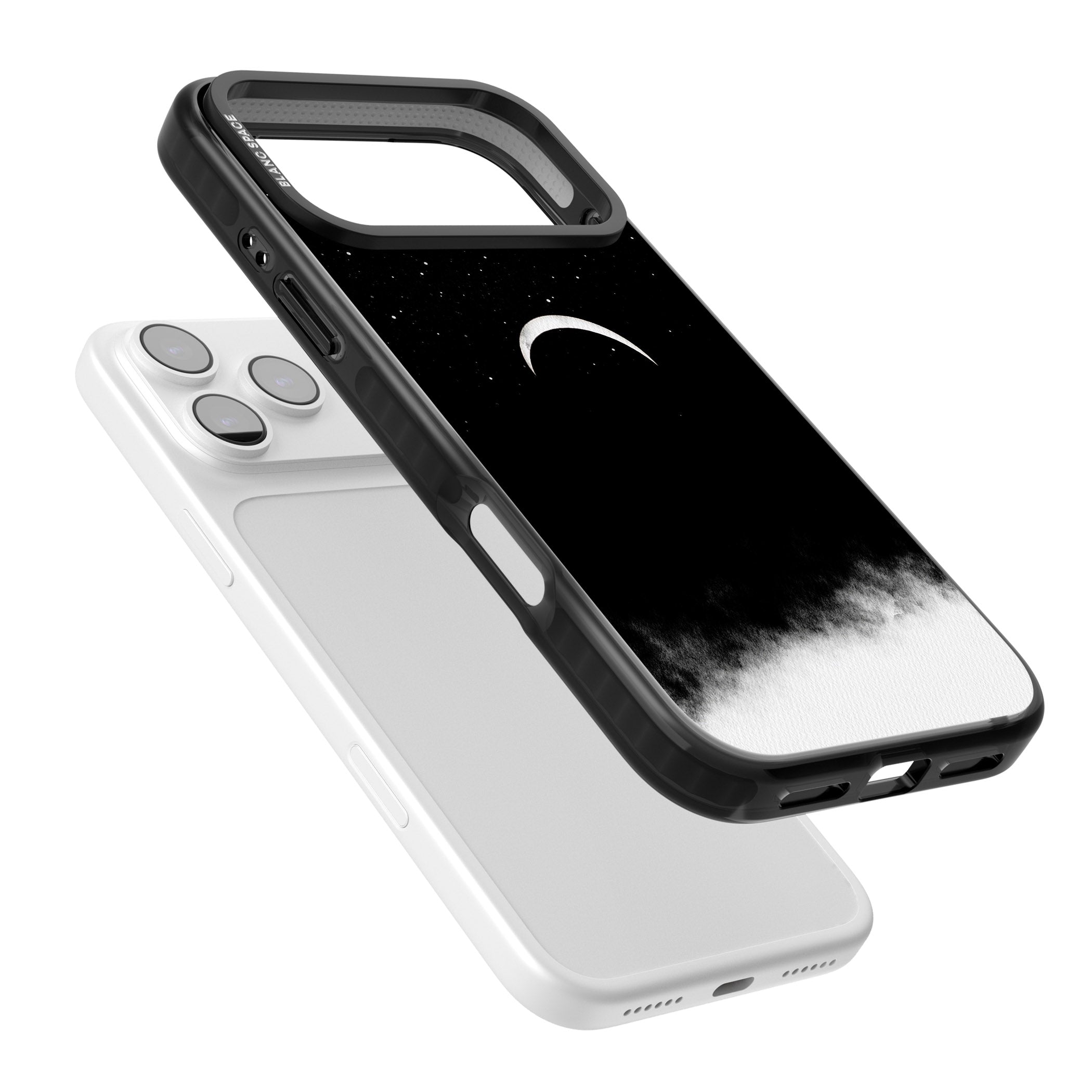 Crescent Moon Night Sky iPhone 17 Pro Impact Pro Black Phone Case Colours