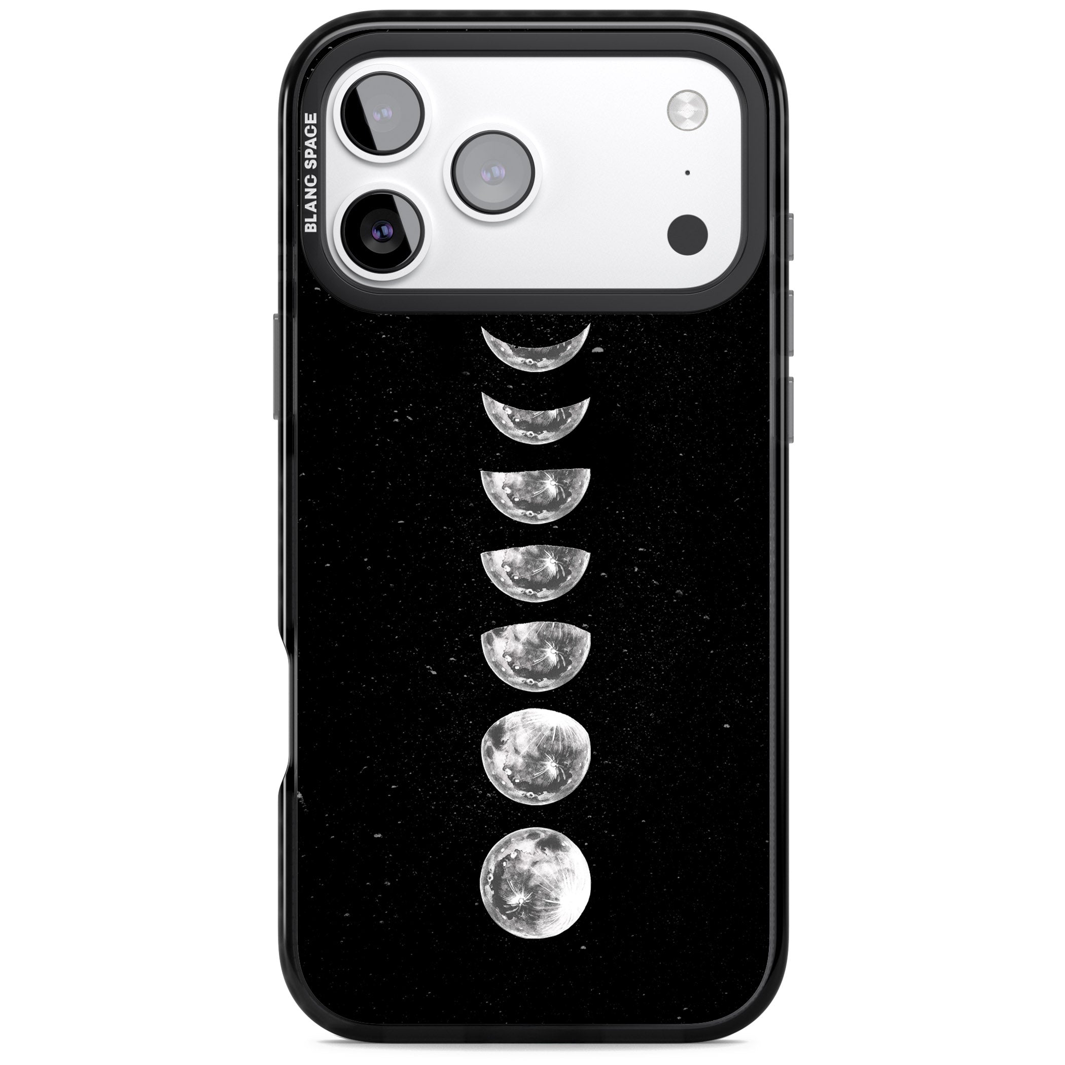 Light Watercolour Moons iPhone 17 Pro Impact Pro Black Phone Case