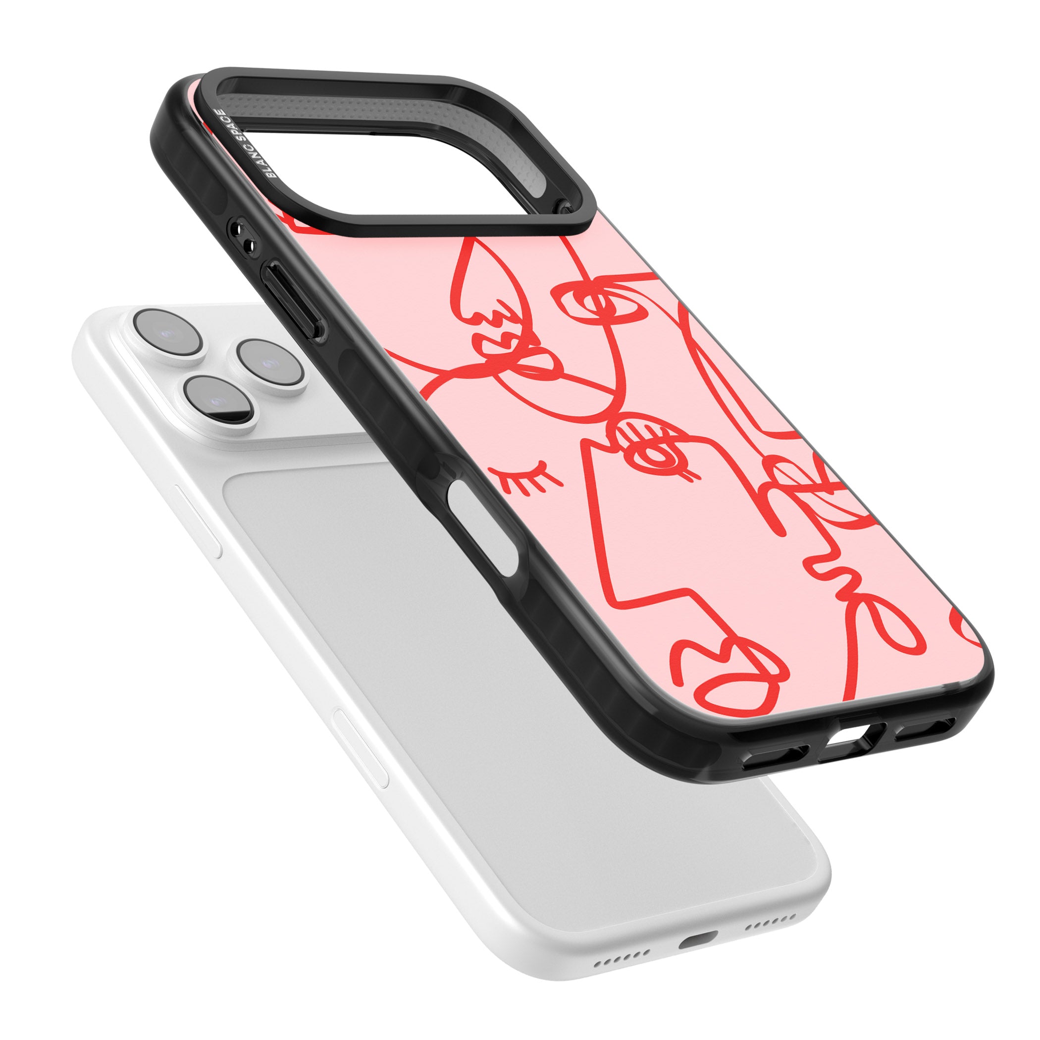 Red Line Art iPhone 17 Pro Impact Pro Black Phone Case Colours