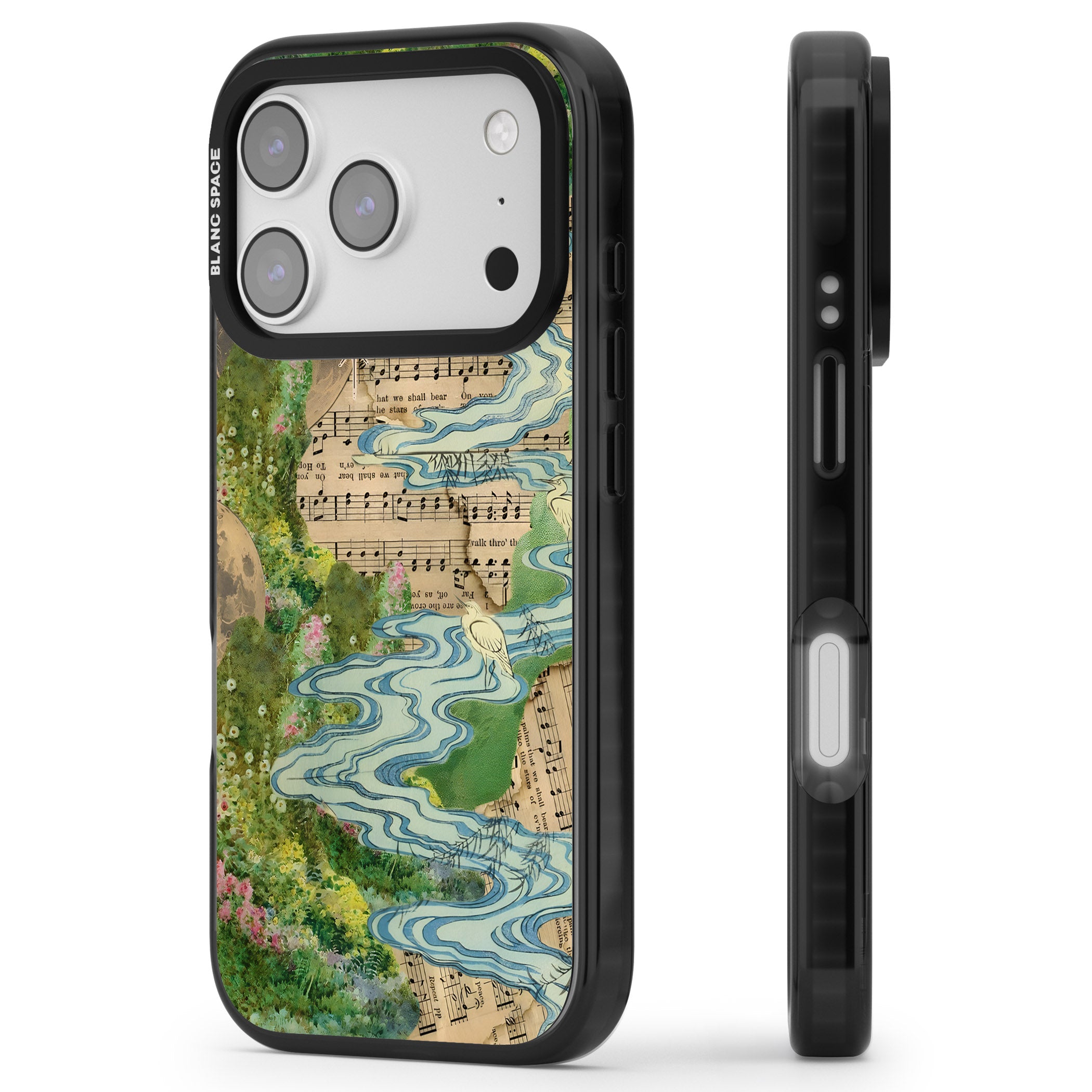 Musical River iPhone 17 Pro Impact Pro Black Phone Case Side Profile