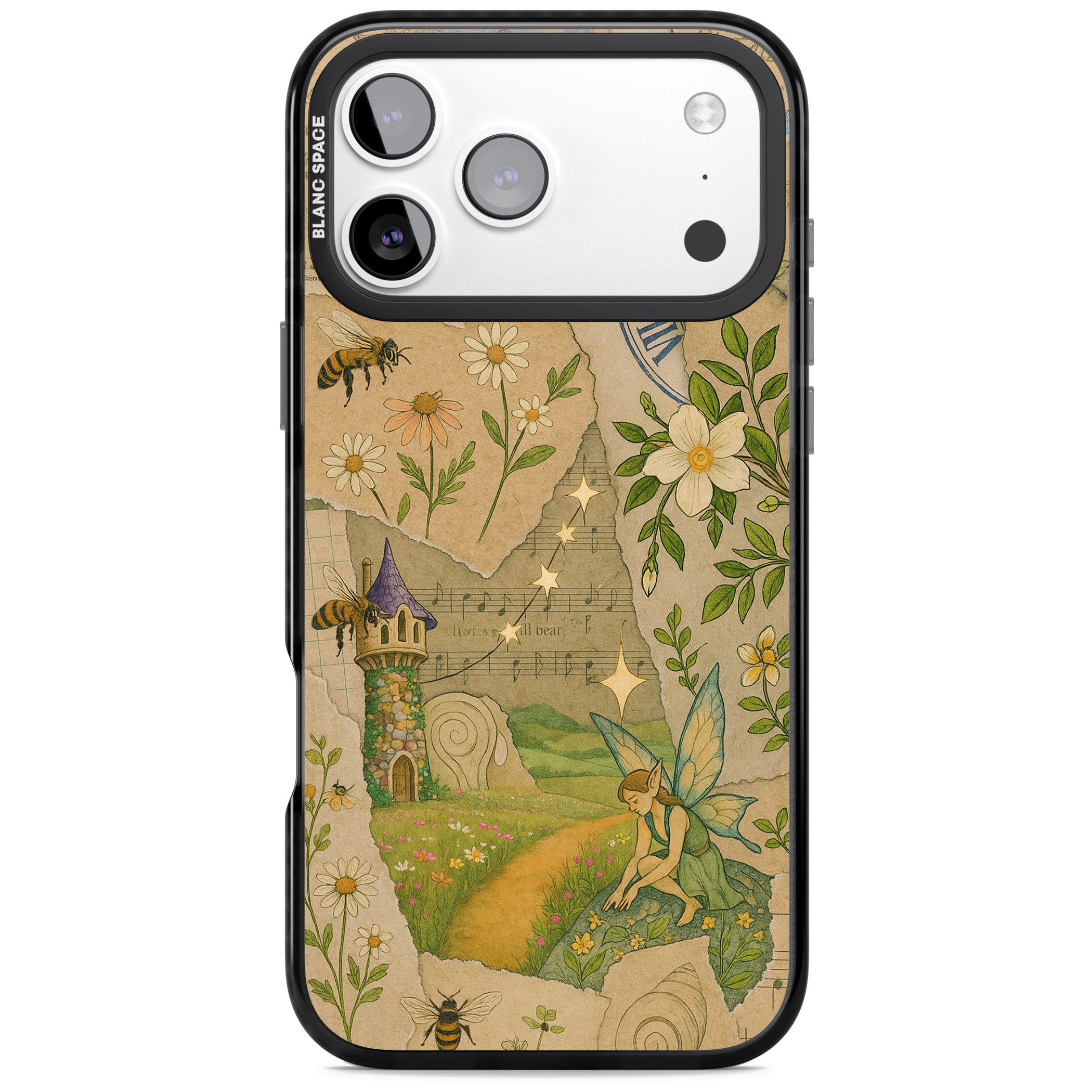 Floral Fairy Collage iPhone 17 Pro Impact Pro Black Phone Case