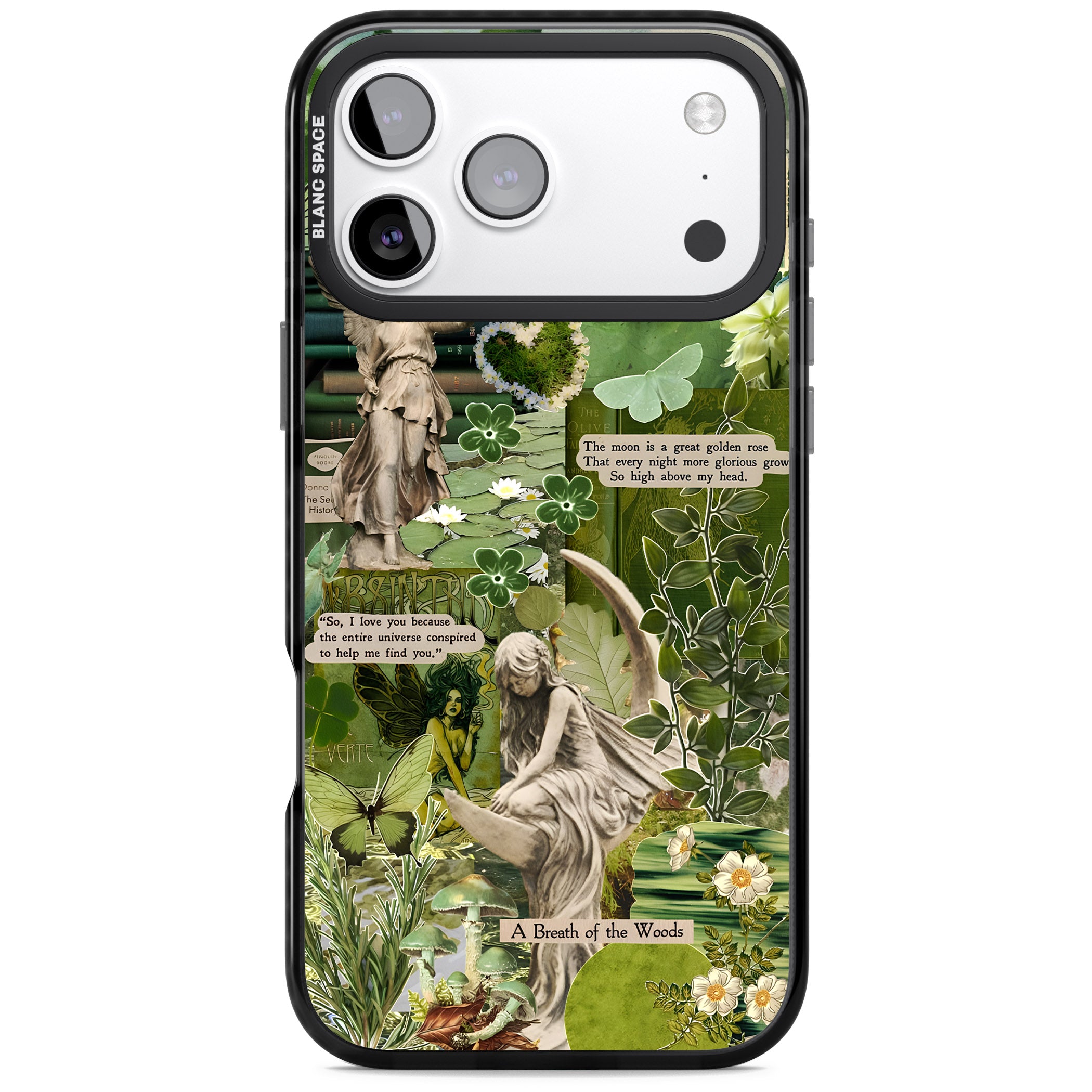 Enchanted Forest Green iPhone 17 Pro Impact Pro Black Phone Case